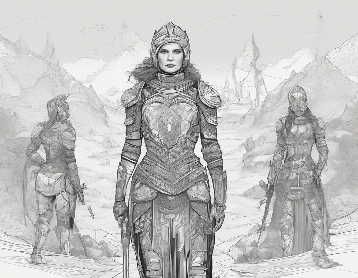 there are two women in armor standing next to each other, highly detailed surreal vfx, inspired by Peter Lindbergh, desaturated and muted colors, inspired by Nikola Avramov, clockpunk, detailed and beautiful faces, by Steven James Petruccio, prometheus (2012)