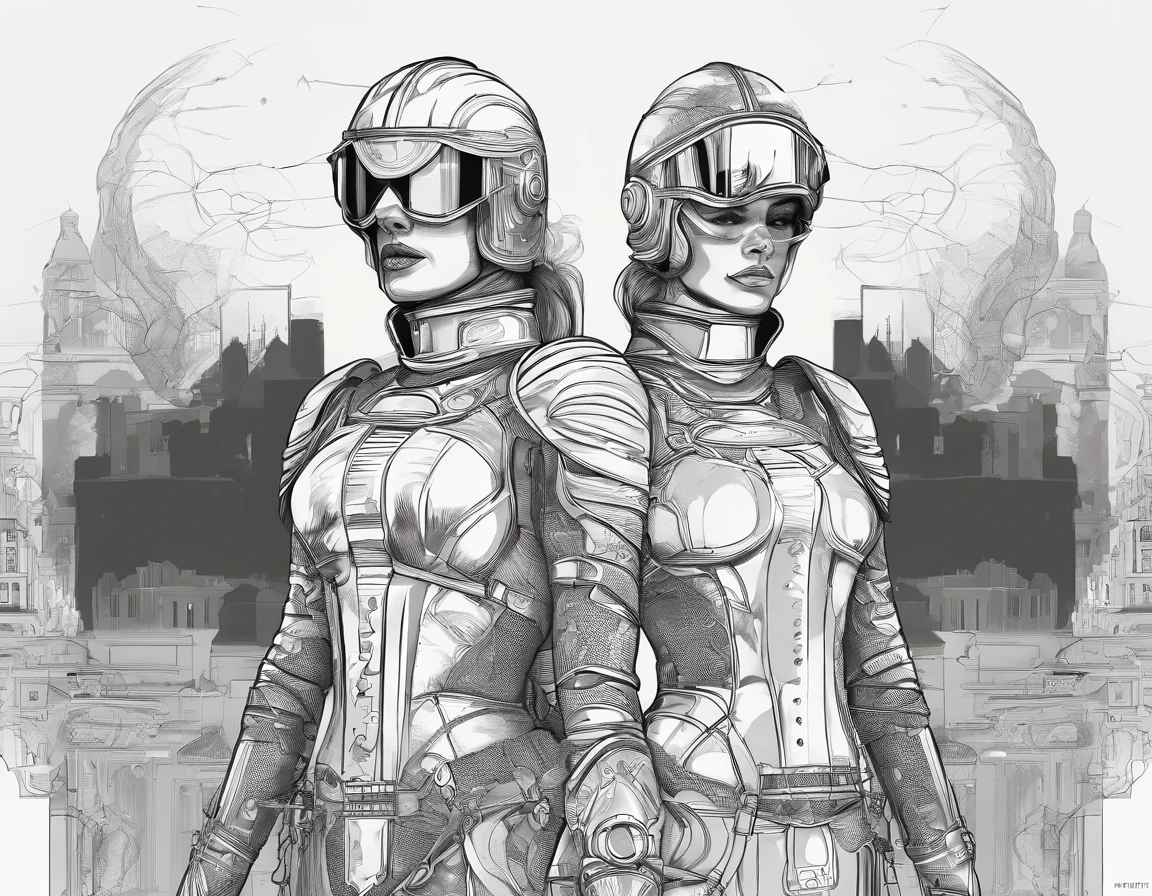 there are two women in armor standing next to each other, highly detailed surreal vfx, inspired by Peter Lindbergh, desaturated and muted colors, inspired by Nikola Avramov, clockpunk, detailed and beautiful faces, by Steven James Petruccio, prometheus (2012)