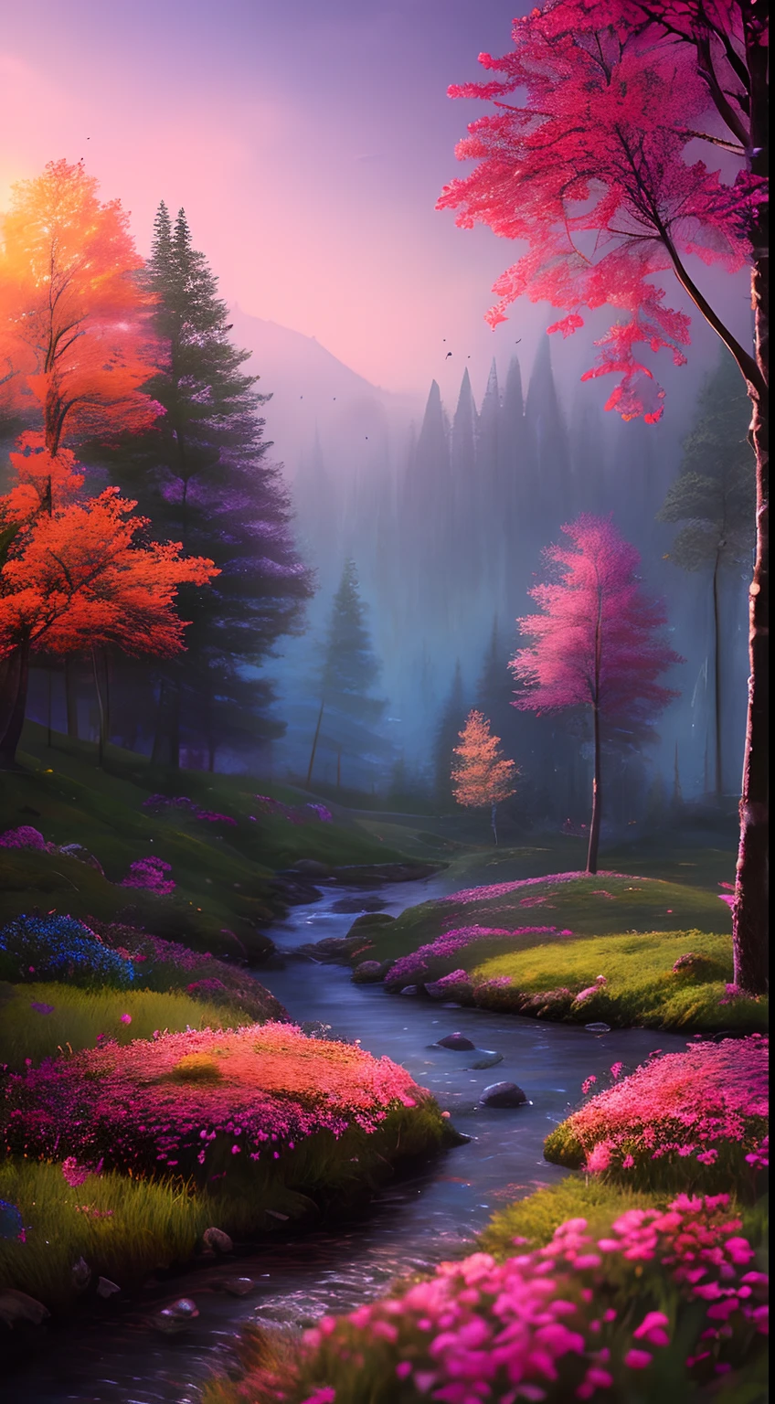 masterpiece, best quality, high quality,extremely detailed CG unity 8k wallpaper, An enchanting and dreamy scene of a fantasy forest, with towering trees, glowing mushrooms, and hidden fairy glens, creating a sense of mystique and enchantment, artstation, digital illustration, intricate, trending, pastel colors, oil paiting, award winning photography, Bokeh, Depth of Field, HDR, bloom, Chromatic Aberration ,Photorealistic,extremely detailed, trending on artstation, trending on CGsociety, Intricate, High Detail, dramatic, art by midjourney,night