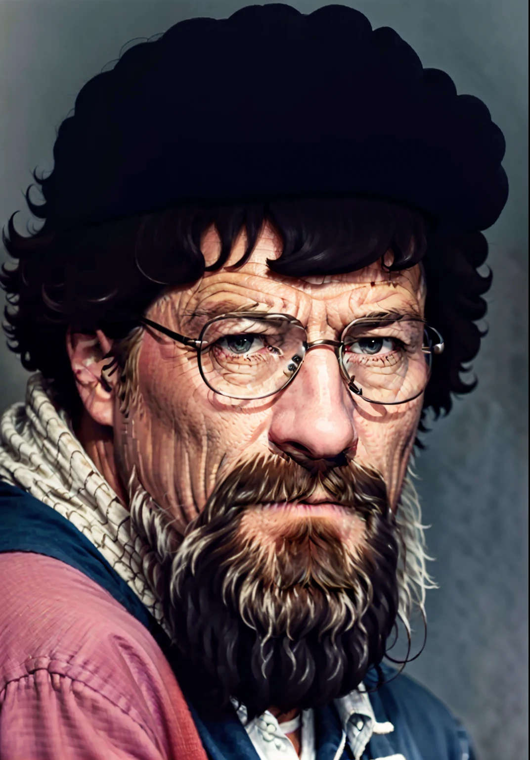 homem arafed com barba e colarinho de pele, Gustavo Dore, barba grisalha, homem maltrapilho, Jerry, barba rala, Jean Deville, barba preta encaracolado, Retrato de Bob Ross, barba encaracolado preta, inspirado em Robert Lenkiewicz, olhar desleixado, Parede de Julian, foto de um homem branco de 50 anos, Gilberto Williams
