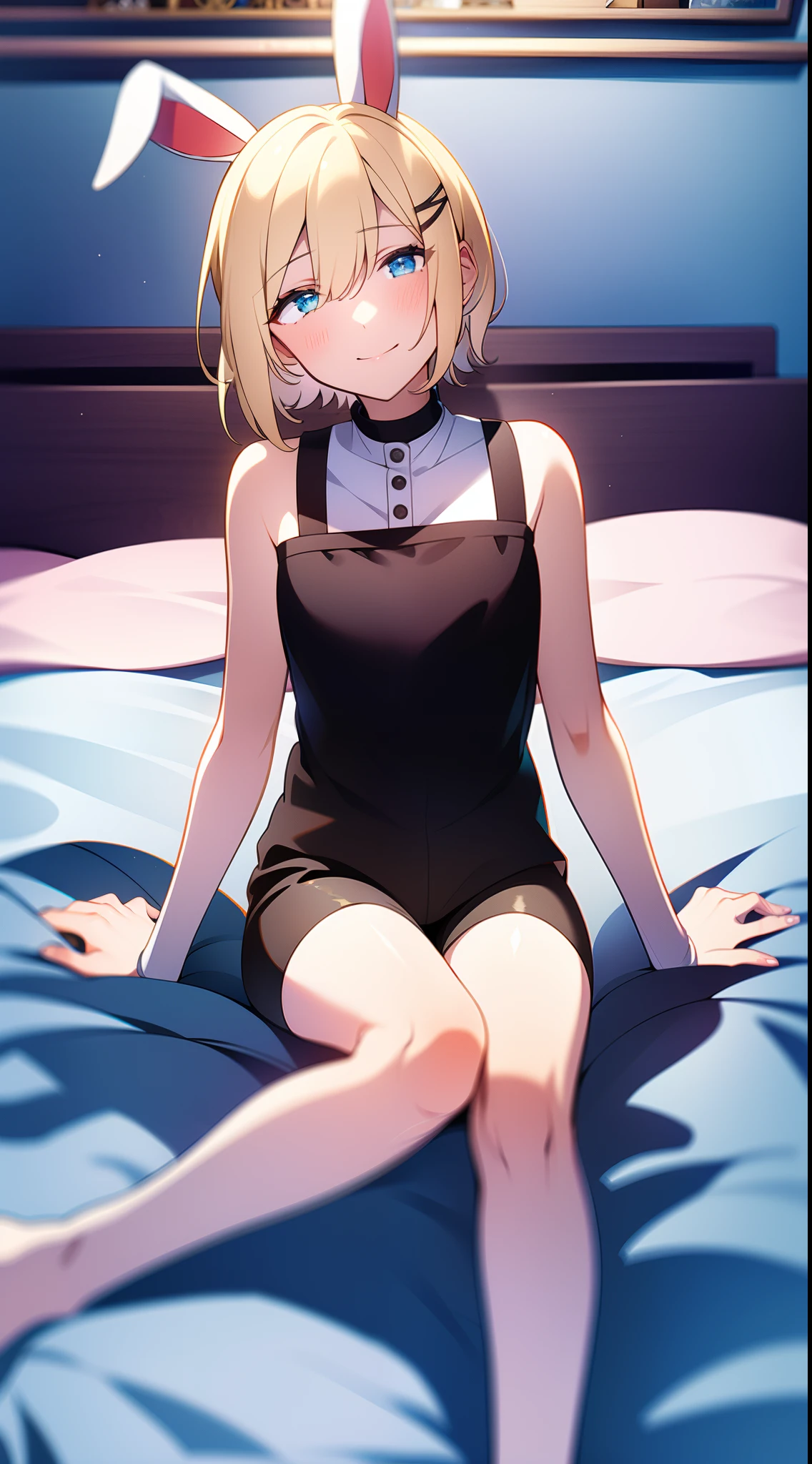 missionary, sex, vaginal, 1girl, 1boy, penis, lying, uncensored, spoken hearts, kagamine rin, :o, sad eyebrows, closed eyes