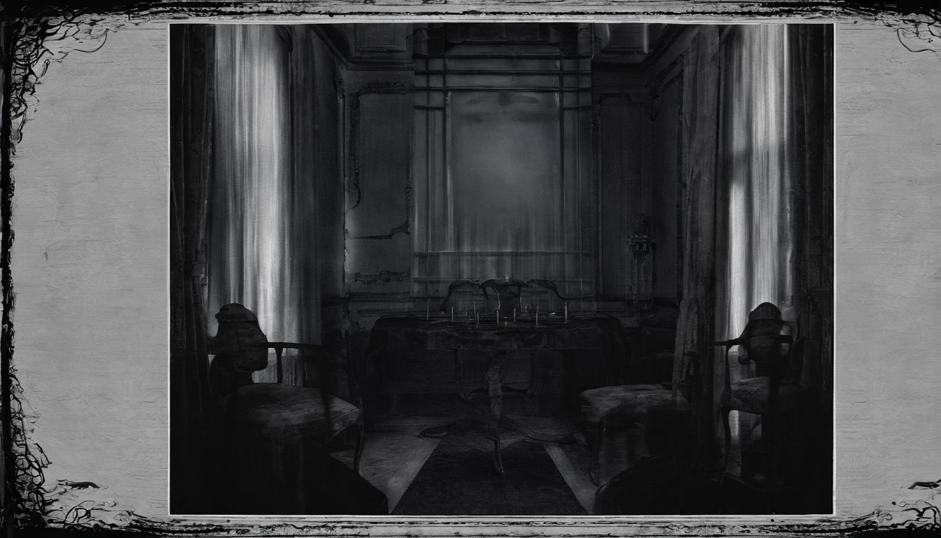Suddenly,、The scenery in the mirror began to change。The hands of the clock standing in the corner of the room rapidly turned back.、New mansion、It has been transformed into a place full of life。In front of the astonished boys、The happy daily life of the family who once lived in this mansion was projected.。