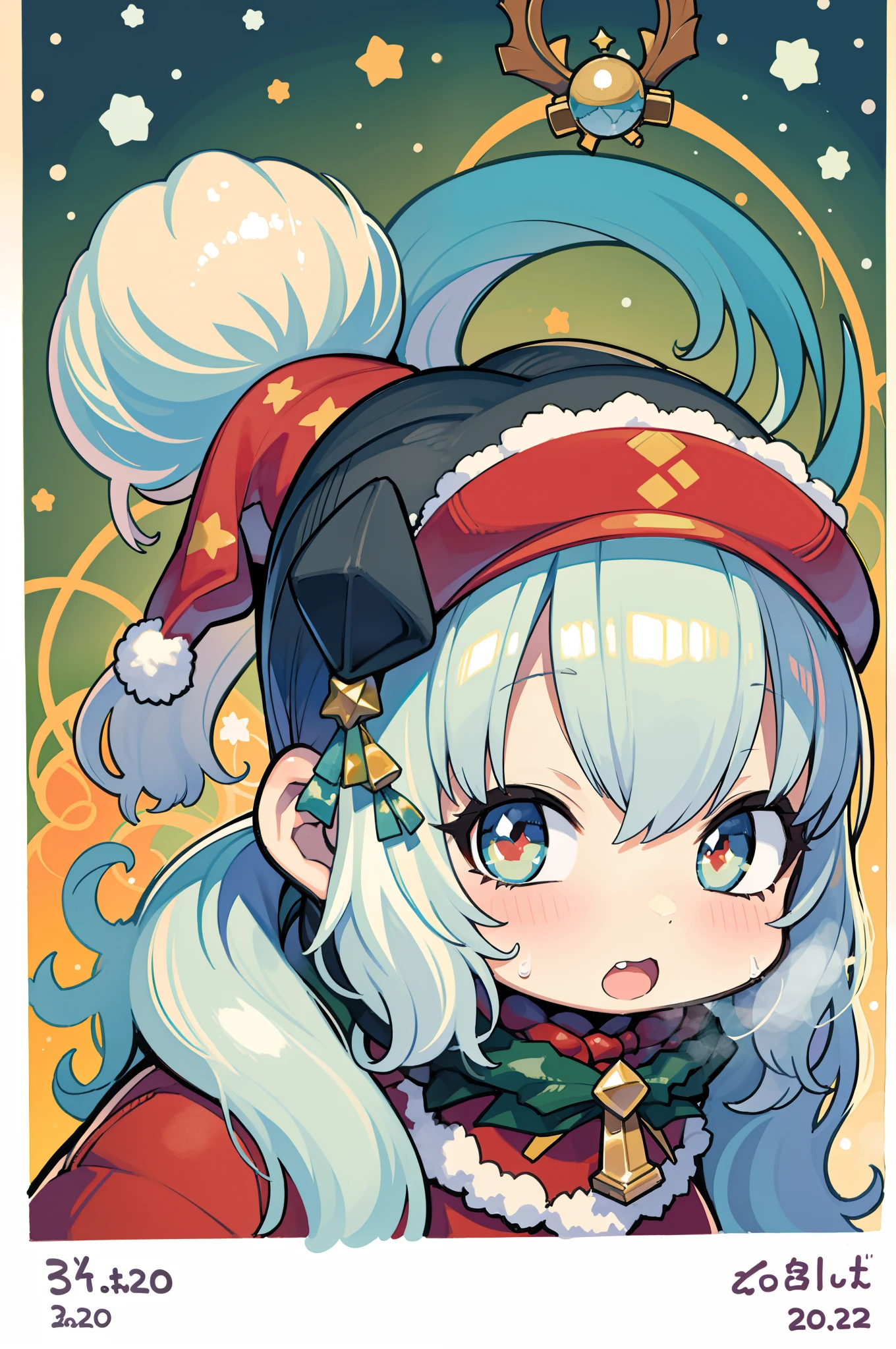 Charming Christmas 12 year old winter, Cartoon style, 2D, planar vector, Character Design, T-shirt design, Colorful splashes, Vector art, Fantasy Art, Watercolor effect,Digital Painting, white bg, 8K