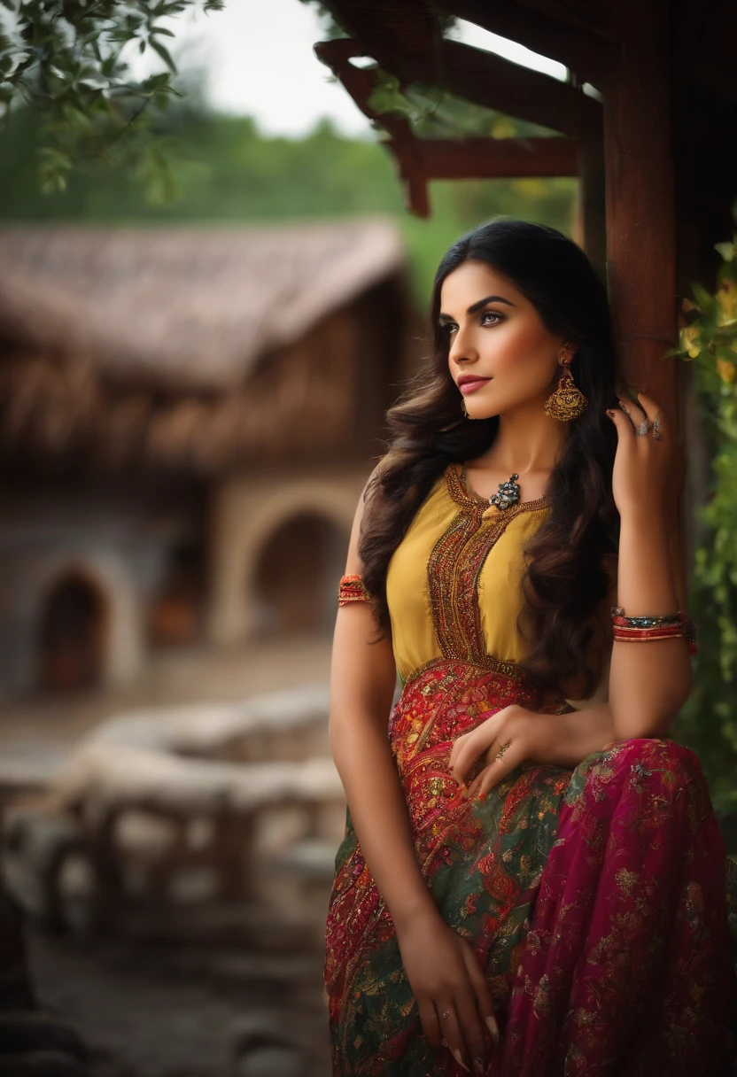 In a village there lived a beautiful woman