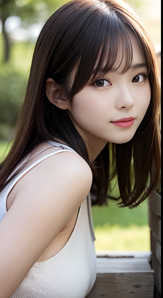 (Raw photography:1.2)、top-quality、Detailed beauty、Beautuful Women、The most beautiful women in the world、Beautiful sharp face、面長、21years old、A smile、Happy smile、light brown hair、fluffy and voluminous hair、extra detailed face、beatiful detailed eyes、eye line、Nasal nose、a small face、small tits、tiny chest、Natural sunlight、depth of fields、Blurry background、hight resolution、8k wallpaper、finely detail、Very detailed 8k wallpaper、电影灯光、sexy pose、(photorealisim:1.4)、super detailing、masterpiece、croptop、Small T-shirt、hotpants、shot from a side angle、Road by the sea、lean against the wall、