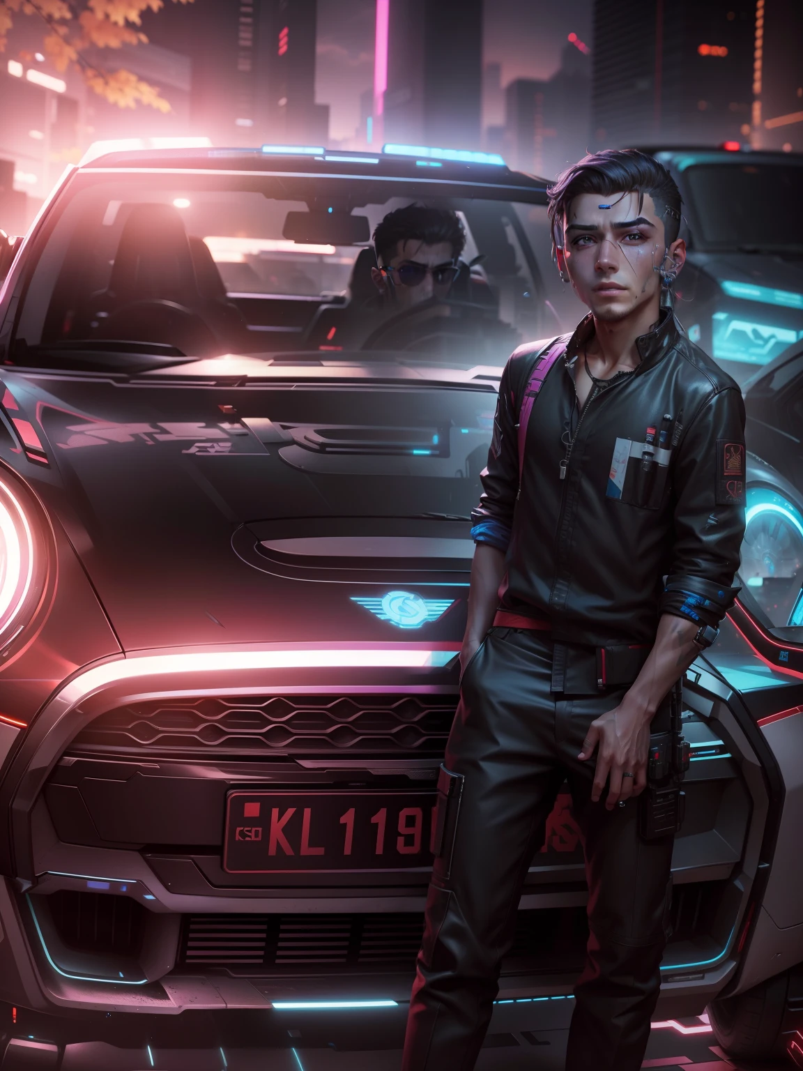 cyberpunk handsome boy, realistic face, 8k, ultra realistic,