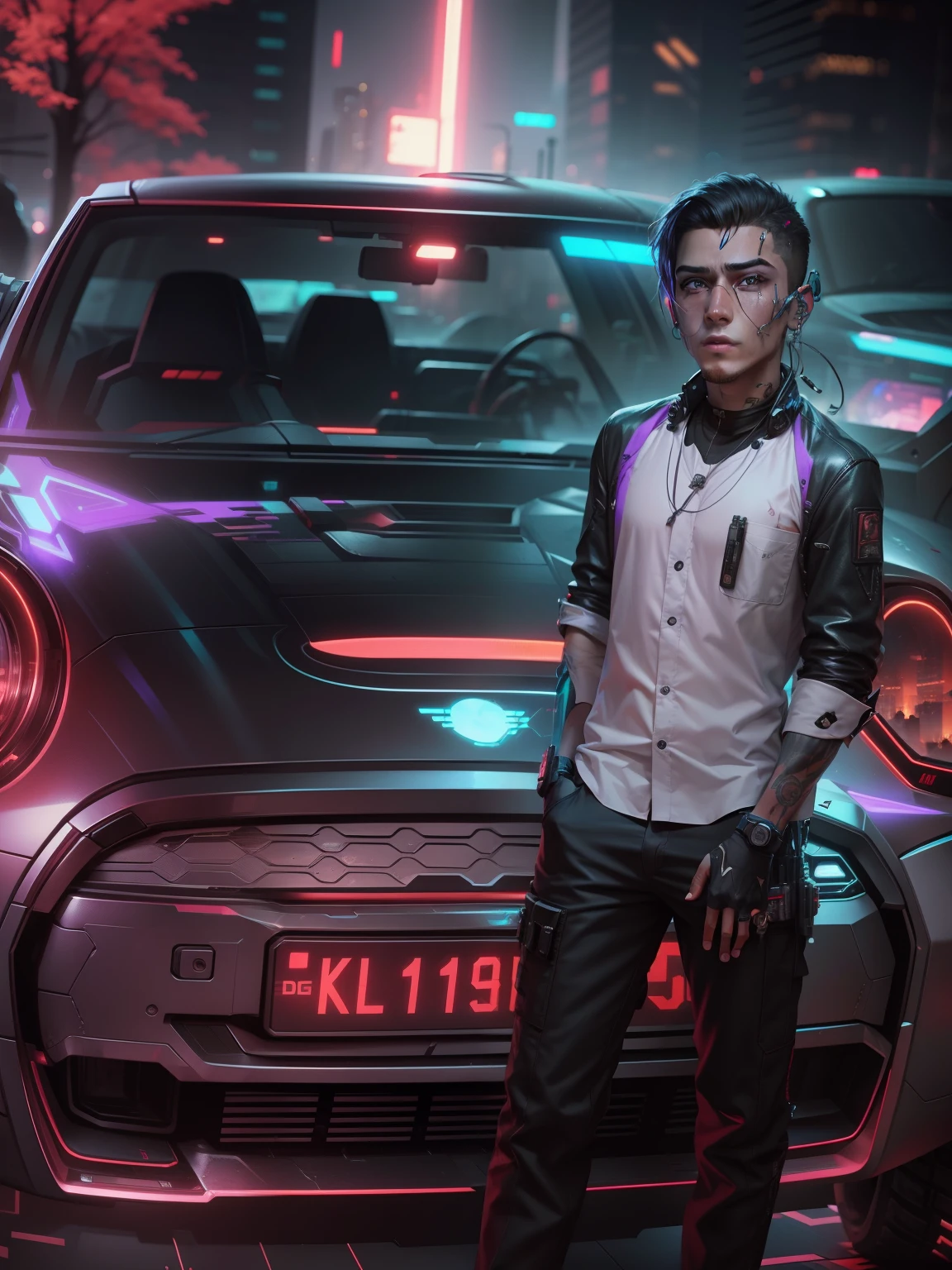 cyberpunk handsome boy, realistic face, 8k, ultra realistic,