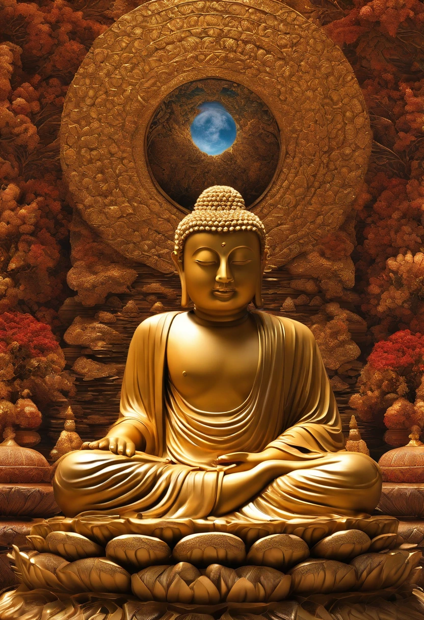 （fo）fo,Buddha in heaven and earth,surrealism, High detail, hyper photorealism, stereograms, Cinematic lighting, god light, hyper HD, Masterpiece, Textured skin, Best quality, A high resolution