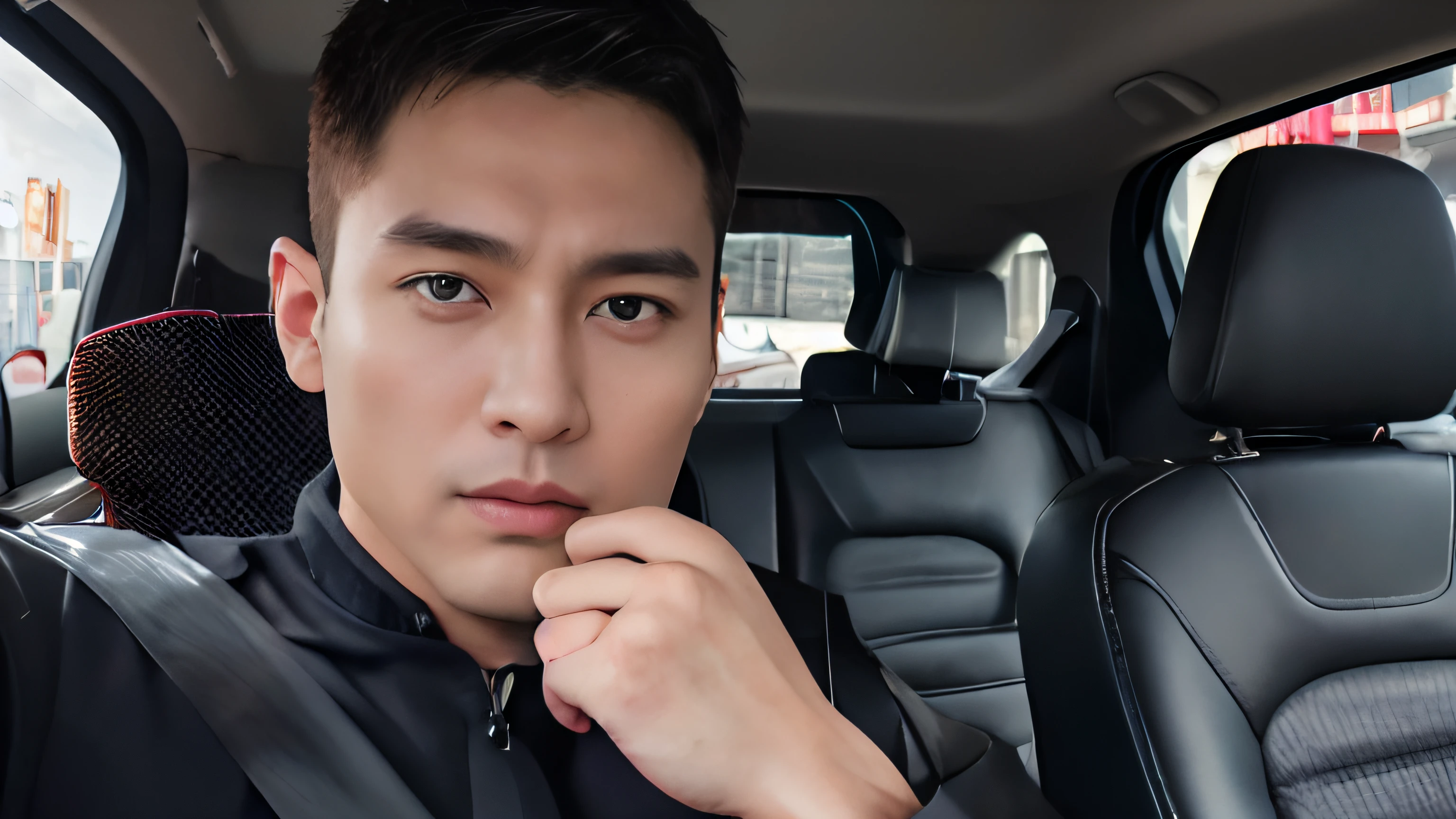 top-quality、​masterpiece、超A high resolution、(realisitic:1.4)、详细的脸、独奏、１human male、The upper part of the body、Dark hair、glistning skin、dense skin、(asian human)、architectural、(absurderes、hight resolution、ultra-detailliert)、、1 male、Adults、(a 25-year-old man)、a handsome、tall muscular man、broad shoulder、extra very short hair、angular jaws、thick neck、thick eyebrow、extra very short hair、A dark-haired、fine eyes and detailed face、 Highly detailed CG Unity 8K wallpapers、intricate-detail、(Style Swirl Magic:0.7)、looking at the spectator、独奏、(full body Esbian:0.6)、细致背景、A detailed face、dynamicposes、、Urban background、dynamic compositions、 big muscle、、((Crotch bulge))、a handsome、 ((masutepiece:1.4, Best Quality)), ((masutepiece, Best Quality)), (photographrealistic:1.4)、sprawl、From  above、Outstretched arms、irate、a bed、Rough breath、Sexual facial expressions、Lying down