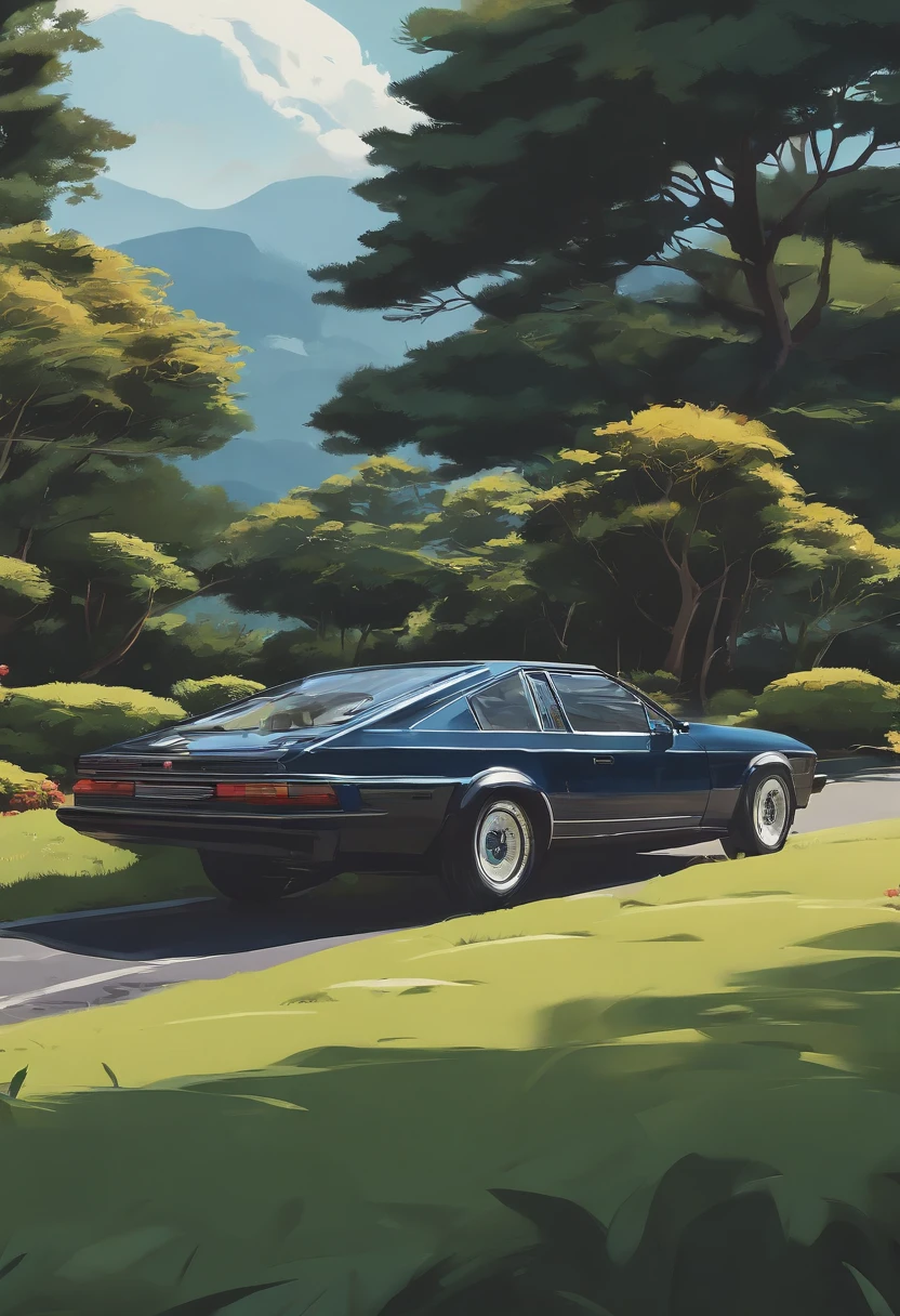 Vista lateral de um golf estilizado, design de arte, crazy, abstract, illusin optic, 8k, realistic, envelopamento de carro,esthetic, estilo anime nos anos 90, arte detalhada do anime, Arte de anime vintage dos anos 90, sombreamento de anime tradicional, Art with retro vibe, nostalgia, Clean and crisp details, arte com senso de movimento, Alto contraste, ultra-detalhado, Minimalista, History of the SEM
