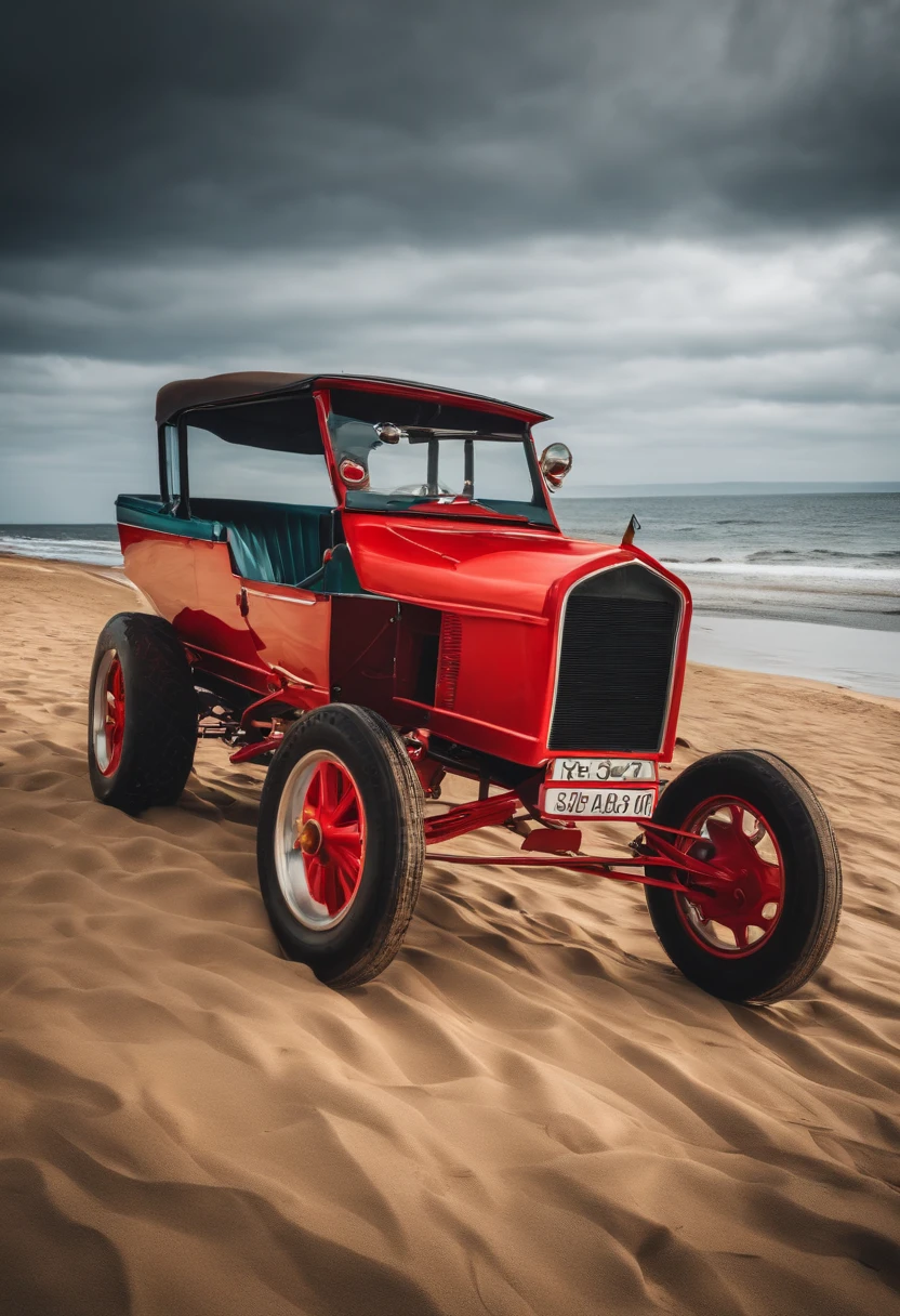 carro de corrida na praia