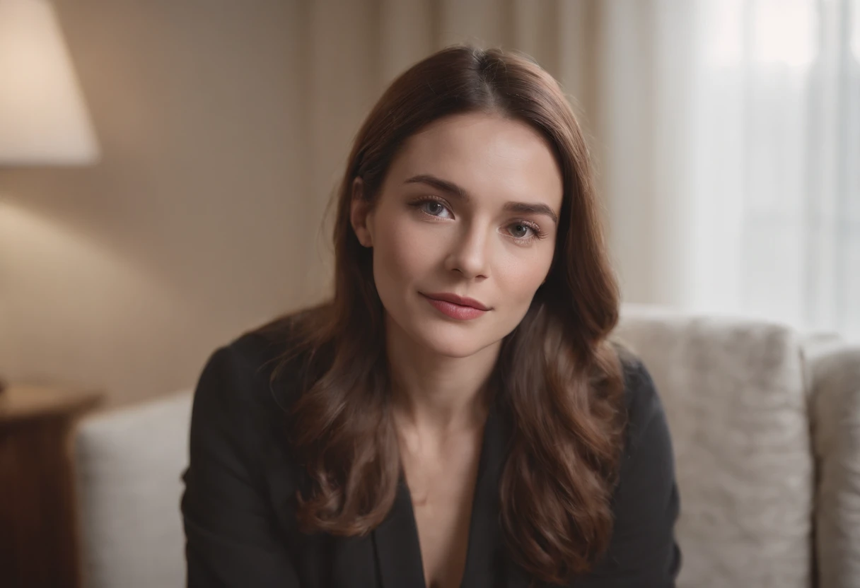 "Imagine a scene where a woman is sitting in a simple, humble room, Looking directly into the camera as she shares her insightful investing tips and personal stories about how she transformed her finances. His passion for the subject shines through his confident expression."