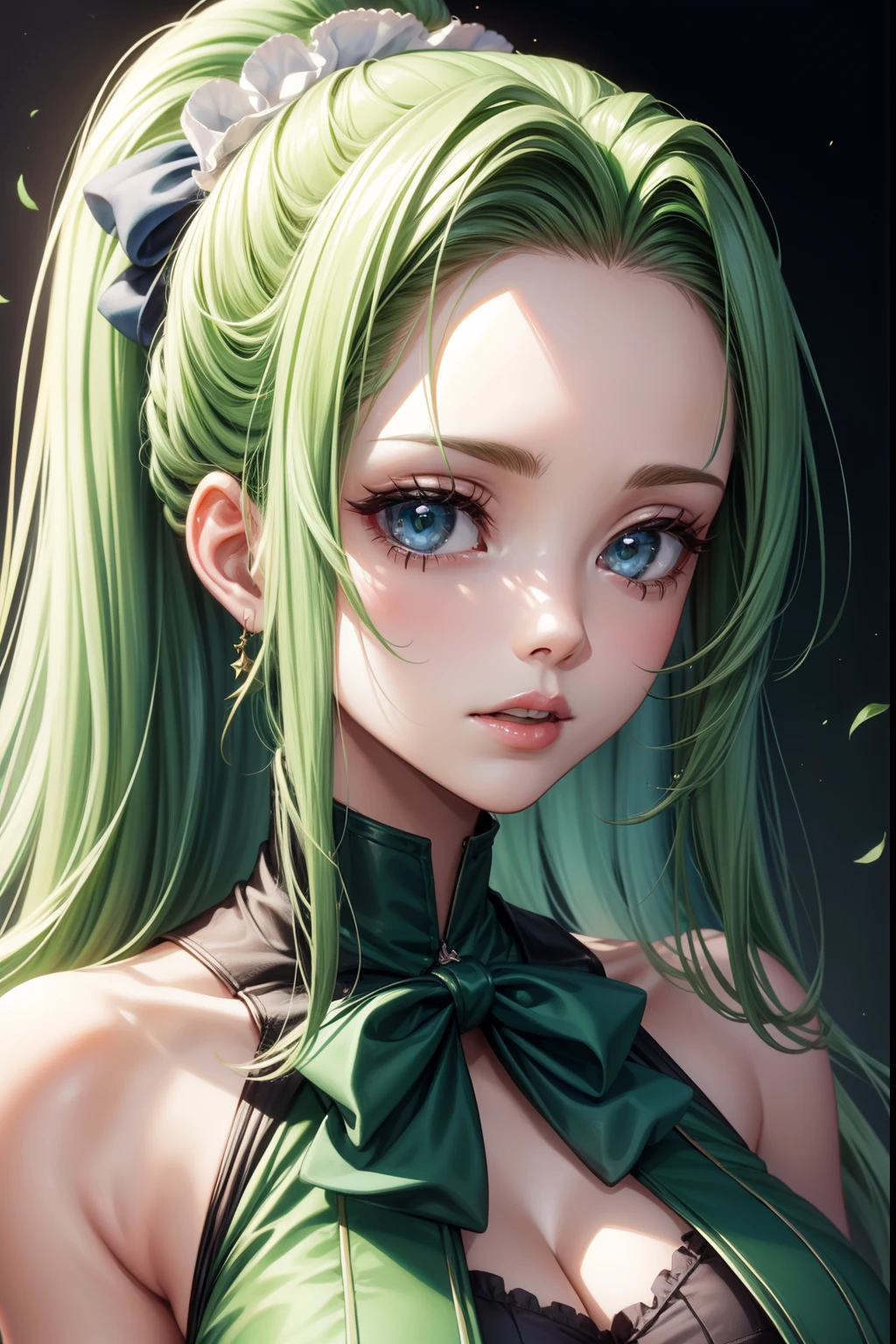 Jolie fille au cheveux vert