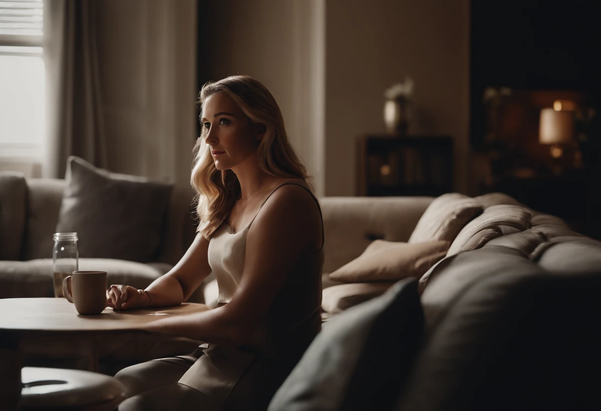 "Imagine a scene where a woman is sitting in a simple, humble room, Looking directly into the camera as she shares her insightful investing tips and personal stories about how she transformed her finances. His passion for the subject shines through his confident expression."