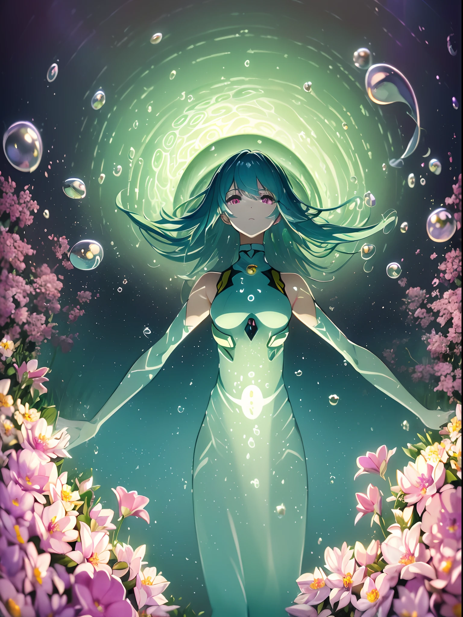 (((ayanami rei))),((((((BREAK,Design an image with a fisheye lens effect, capturing a wide field of view with a distinctive, curved perspective.BREAK,)))))((1girl:1.1,solo,))(masterpiece,best quality, official art,back to viewers, beautiful and aesthetic:1.3),((ultra high res,golden ratio,)) (4k),((from side,dark,low visibility,raindrops, dreamland,detailed aurora)),((((spiral bubbles,))))national lighting,good lighting,ray tracing,dynamic lighting, cinematic lighting,((((underwater flowers, In the enigmatic depths of the ocean,))))(fantasy,)((psychedelic)),((dreamy)),((holographic,))radiosity, physically-based rendering,automatic white balance), technological sense,Amazing,sharp focus,detailed background,rich background,astonishing background, (((high detailed skin,)))dynamic lighting,intricate detailed outfit,glowing eyes,watery eyes,((extremely long hair,hair over shoulders)),skiny,slender,smooth beast,smooth legs,sundress,((musical notes,shark fetal)),(masterpiece sidelighting),(bishoujo,lustrous),(sky blue hair,pink eyes,）[[delicate fingers and hands:0.55]::0.85],(detail fingers),(((Ultra Photographic Quality,ultra wide angles)))),((incredibly absurdres,photoreality)),(realilty:0.7),((a girl is chanting,put hands together,))((Wariza:0.8,full body shot,))Golden rings,((extremely_detailed_eyes_and_face)),(disheveled hair),FilmGirl,(dynamic configuration: 0.9),Brilliant,drifting Nebula,ethereal, glossy ,striking contrast,high saturation