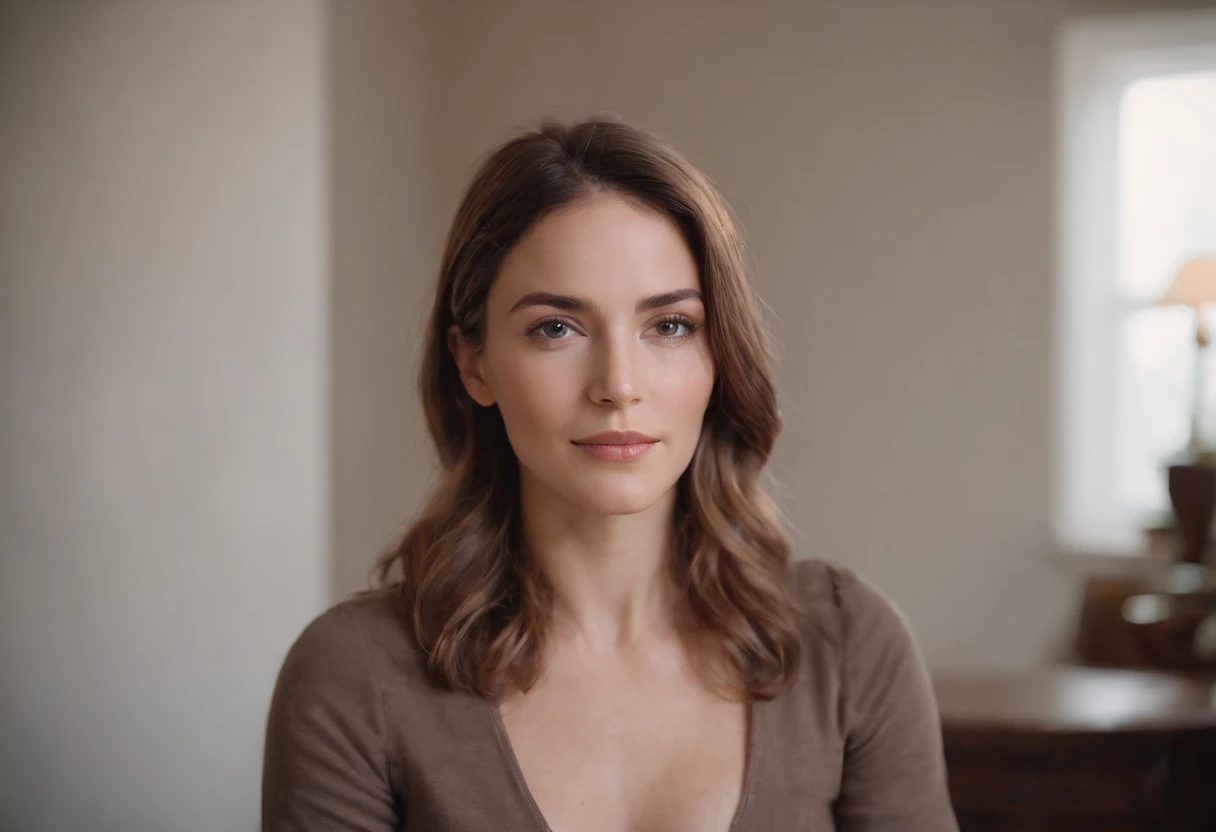 "Imagine a scene where a woman is sitting in a simple, humble room, Looking directly into the camera as she shares her insightful investing tips and personal stories about how she transformed her finances. His passion for the subject shines through his confident expression."