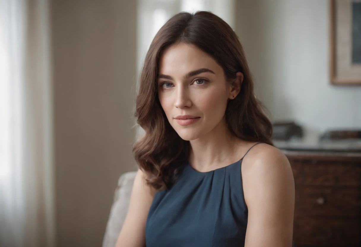"Imagine a scene where a woman is sitting in a simple, humble room, Looking directly into the camera as she shares her insightful investing tips and personal stories about how she transformed her finances. His passion for the subject shines through his confident expression."