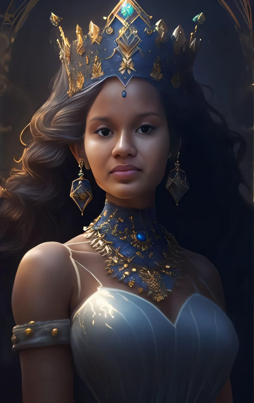 a woman with a crown on her head and a necklace, Ross Tran 8 K, arte do personagem charlie bowater, Charlie Bowater Cores Profundas Ricas, Neoartcore e Charlie Bowater, estilo de arte charlie bowater, Ross Tran e Wlop, Estilo de Charlie Bowater, wlop e ross tran, No estilo de Ross Tran, retrato bonito da arte da fantasia