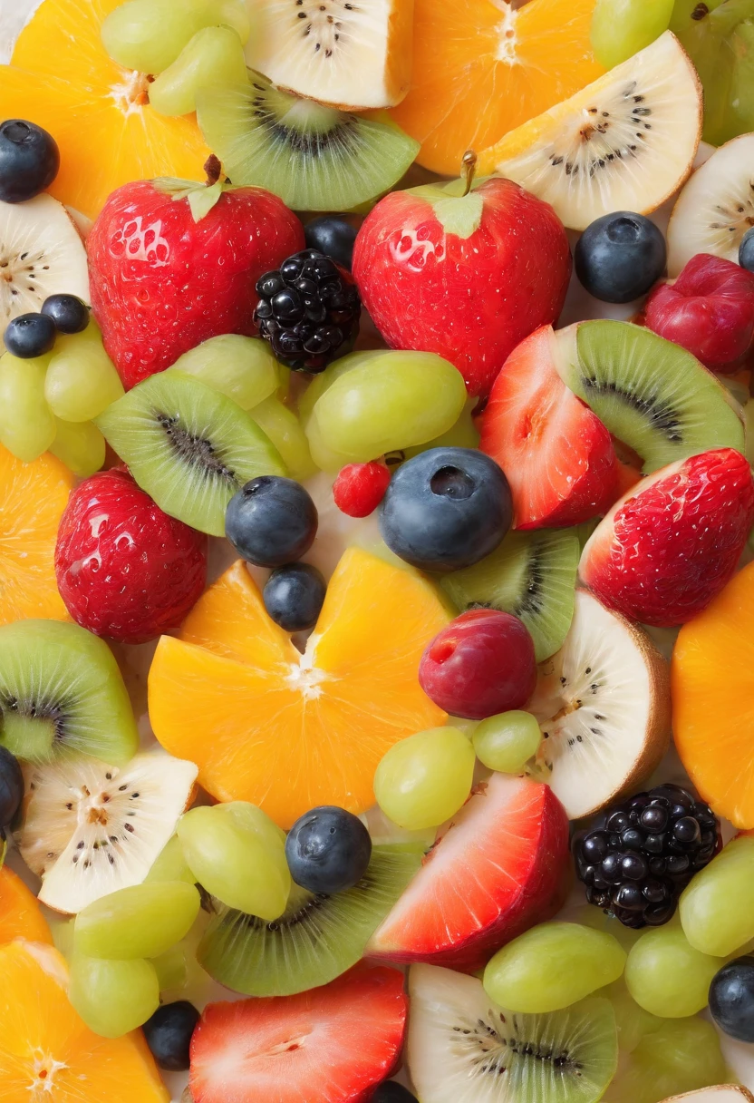 a delicious fruit salad, cinematic, professional photography, studio lighting, studio background, advertising photography, intricate details, hyper-detailed, ultra realistic, 8K UHD, consistent image
