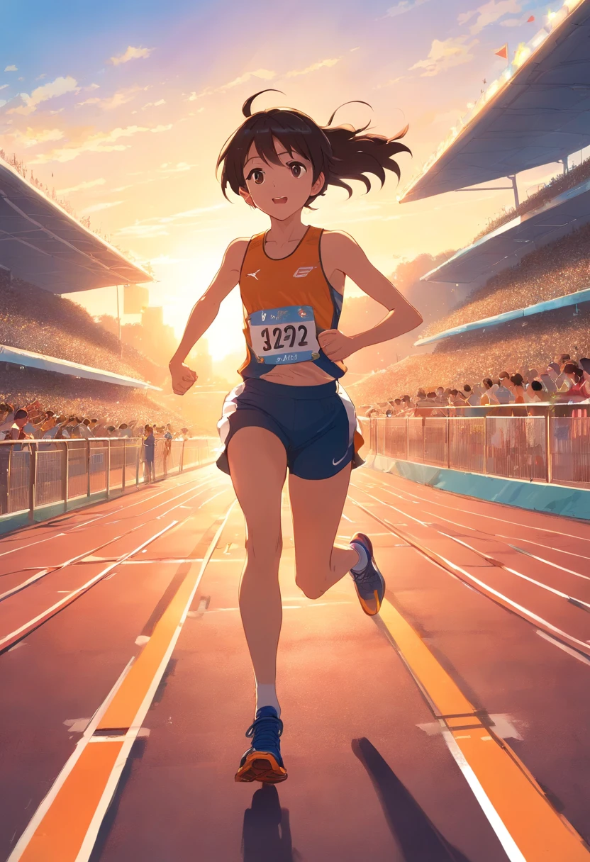 Neste primeiro quadrinho, somos transportados para uma atmosfera eletrizante no campo de atletismo de uma escola. The race track stretches out in front of us, cercada por arquibancadas repletas de espectadores animados. The sky is clear, with the sun casting a golden light over the scenery.
No centro da imagem, vemos um jovem atleta concentrado e determinado, pronto para iniciar uma corrida. Your muscles are tense, And he's in the starting position, com os olhos fixos no horizonte. Every detail of your sports uniform and running shoes is crisp and realistic.
The crowd around is vibrating with excitement, com rostos animados e bandeiras de apoio. Image quality is first class, capturing the texture of the track and the expression of intensity on the athlete's face. It's a time of pure energy and competition, que nos convida a entrar no emocionante mundo do atletismo.