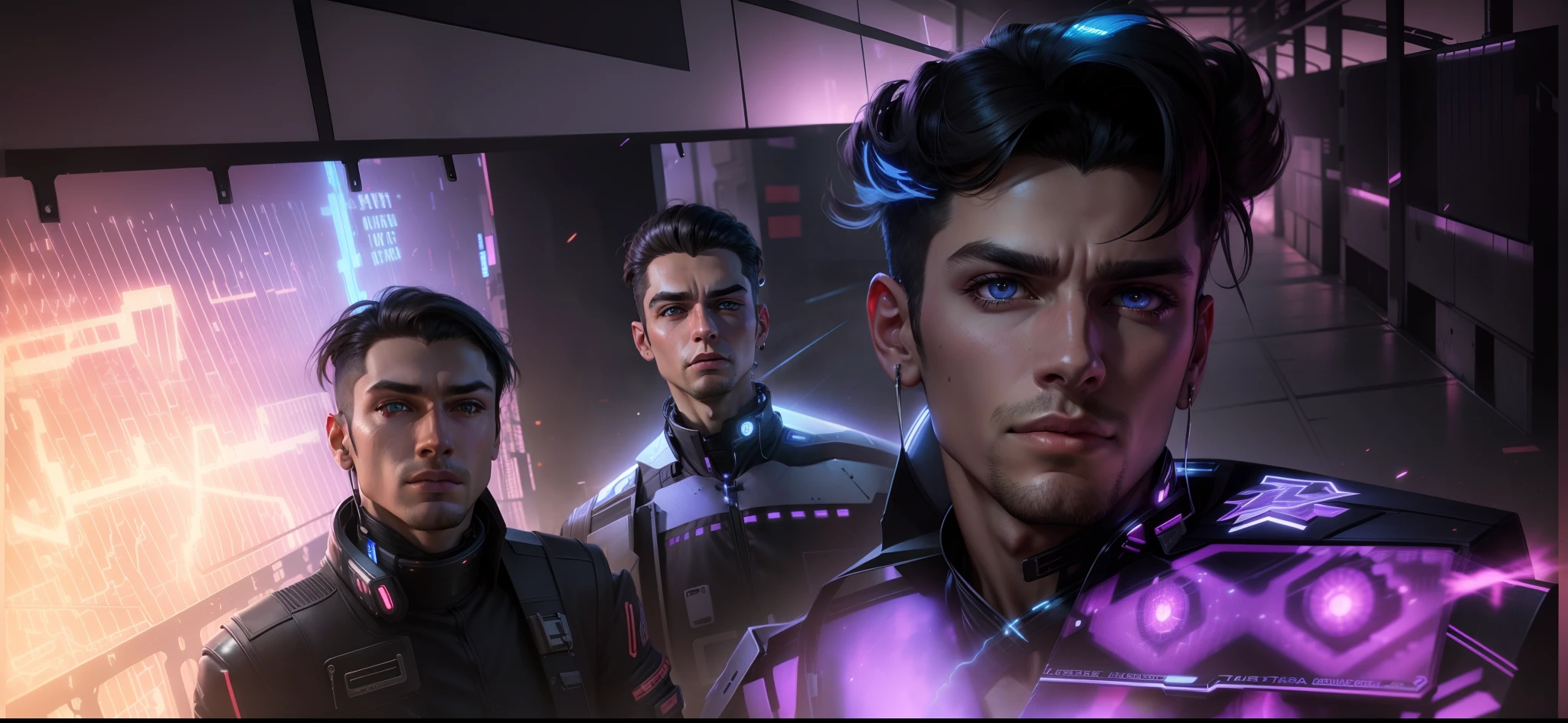 Change background cyber punk handsome boy, realistic face, 8k ultra realistic