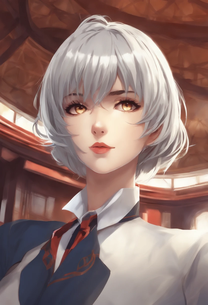 Anime, Rei Ayanami, acostada, uniforme del colegio