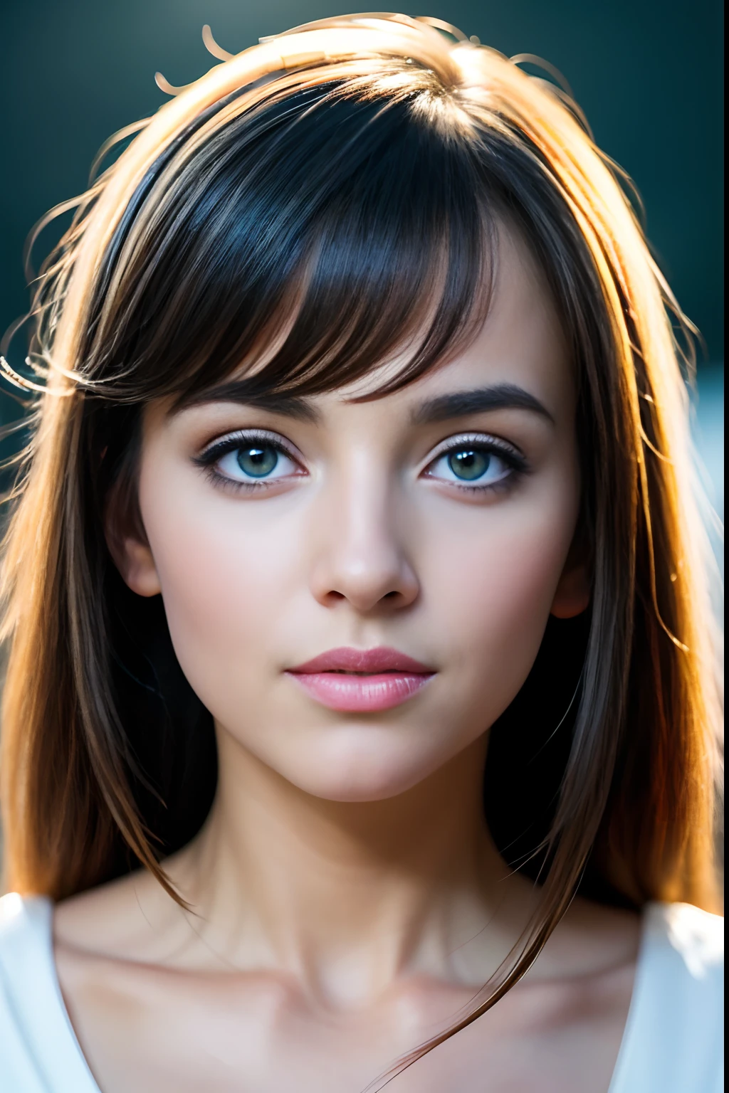 Glamour style, masterpiece, top-quality, 8K, art stations, foco nítido, A hyper-realistic, high detailing, RAW Portrait, Cute Little Sittens, (up close shot), (Back round focus is blurred), (depth of fields), straight haired