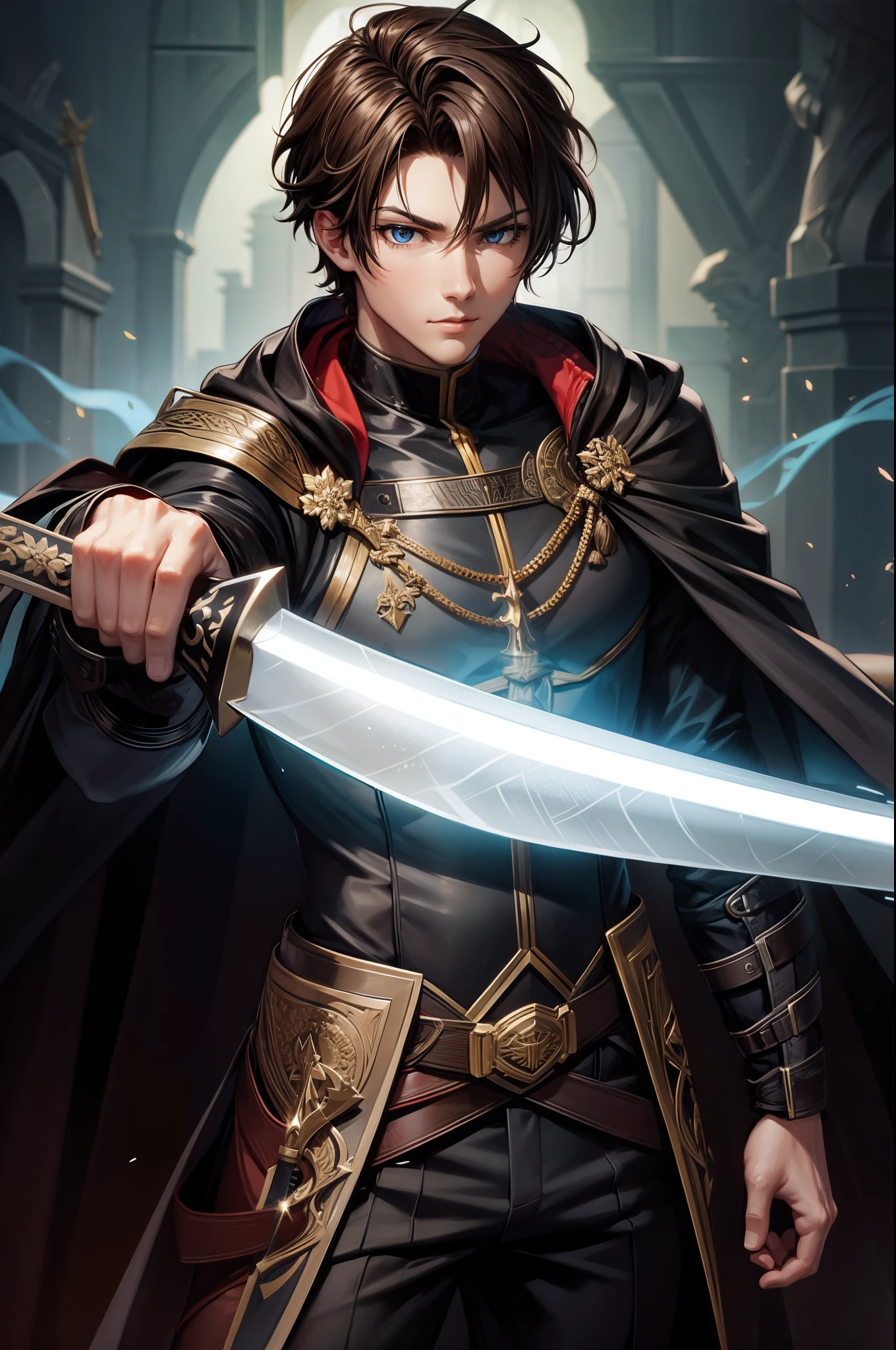 holding sword