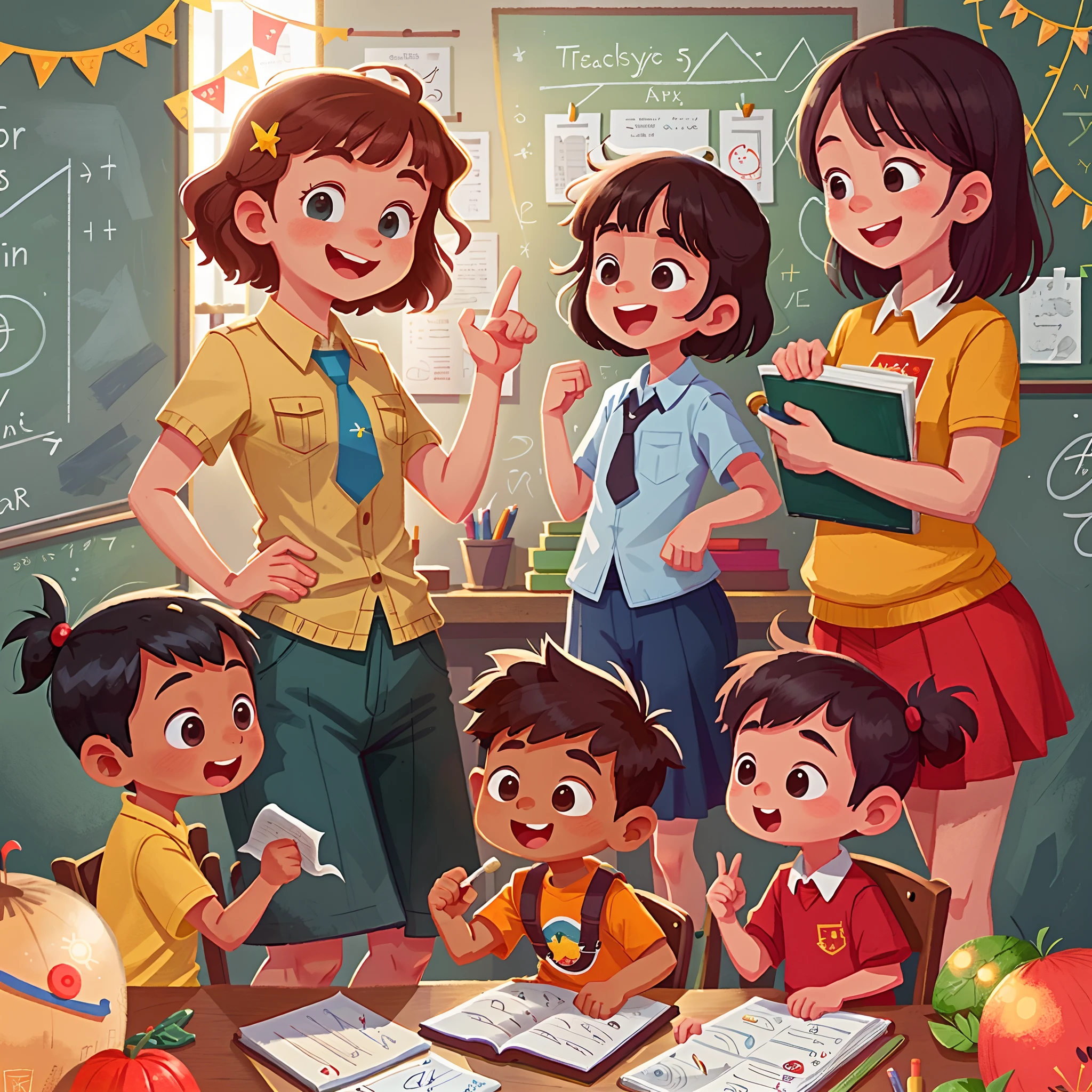 A young boy with,Children and teachers,Teacher's Day,Bless the teacher,Holiday poster,cheerfulness,ssmile,Thanksgiving