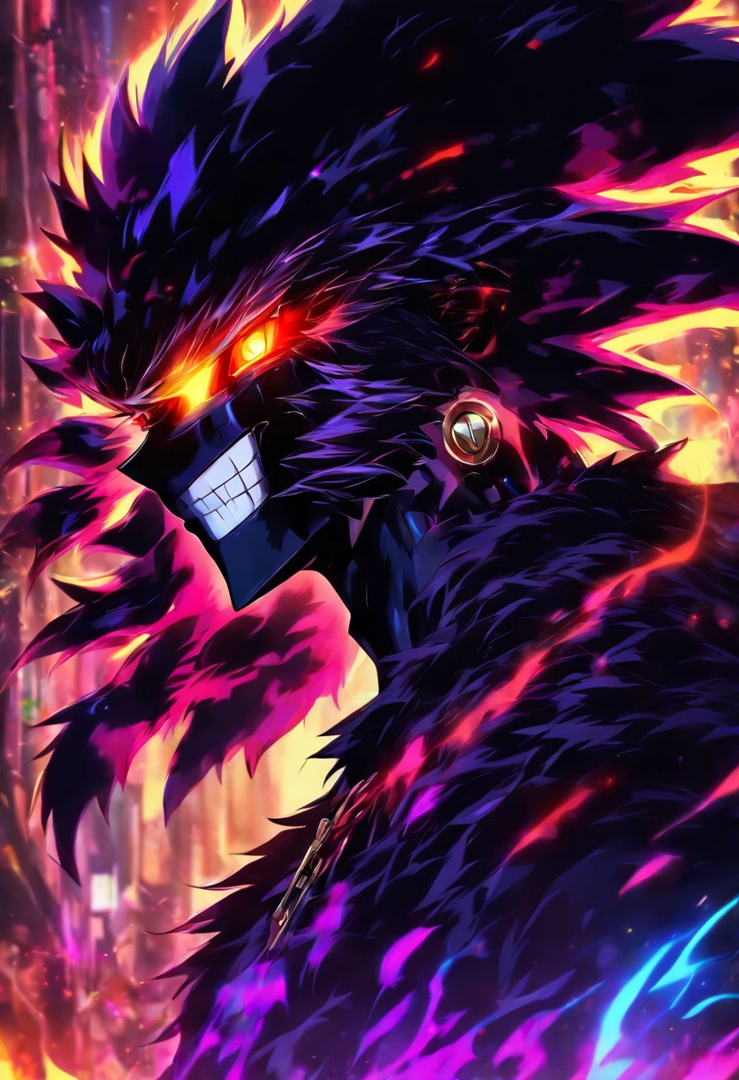 Tall black furry with beautiful design, male, hot, attractive, sexy, intimidating, wearing a fedora