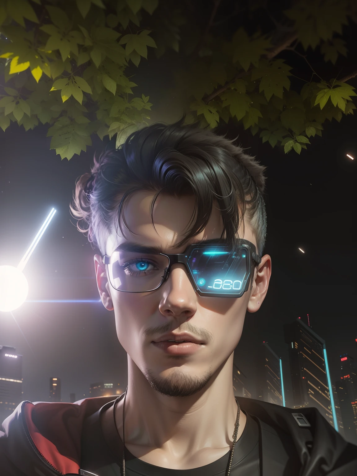 Cyberpunk, space, moon, nigth, alone
