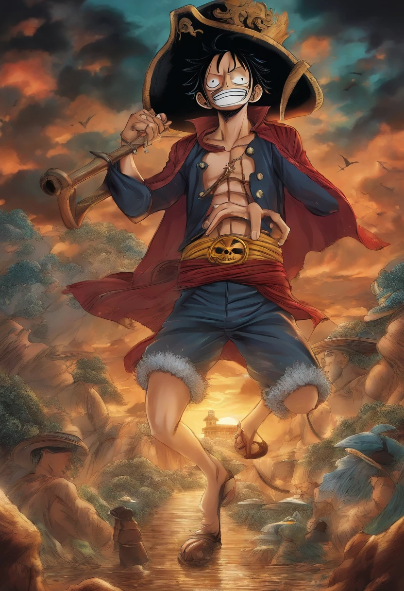 um pirata no estilo de desenho de eiichiro oda, one piece