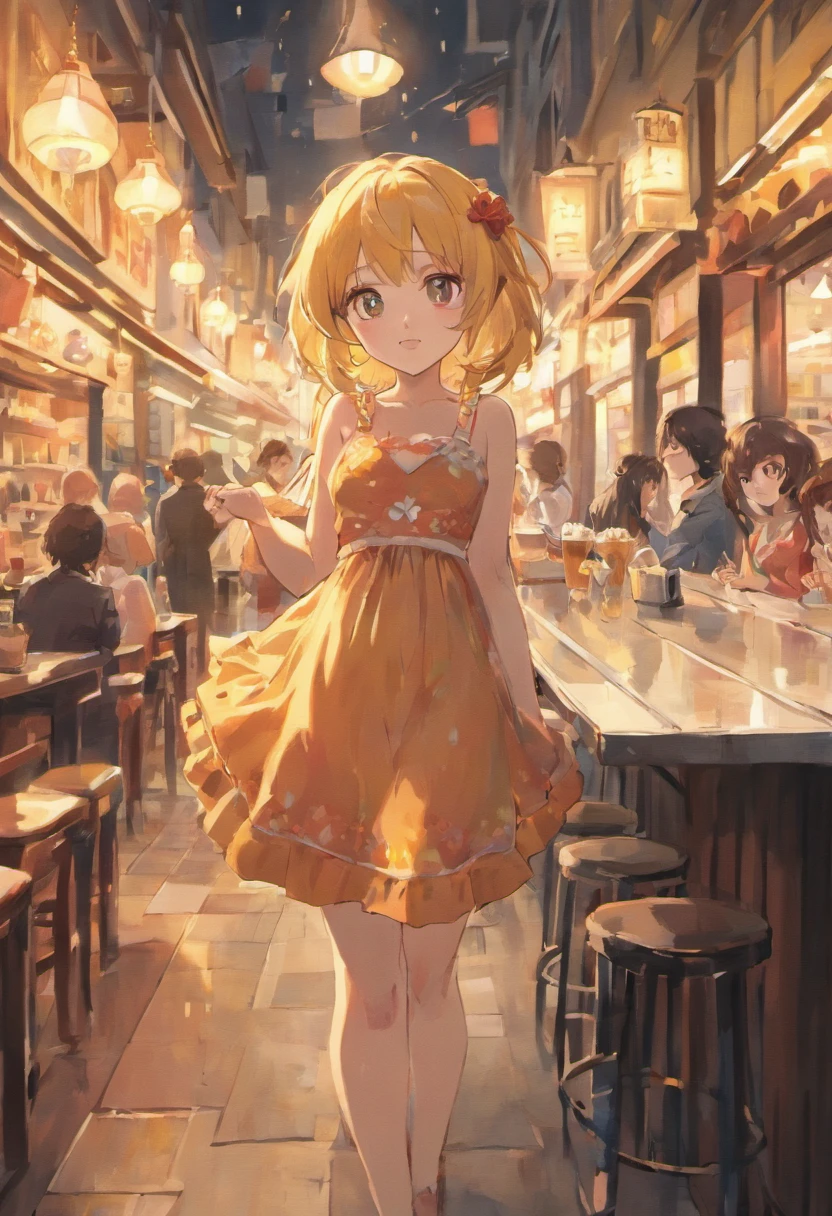 realisitic、femele、long-one-piece dress、Longhaire、cafe terrace、date、appointment、Turn up your skirt、open one's legs、Show underwear、Joyful expression