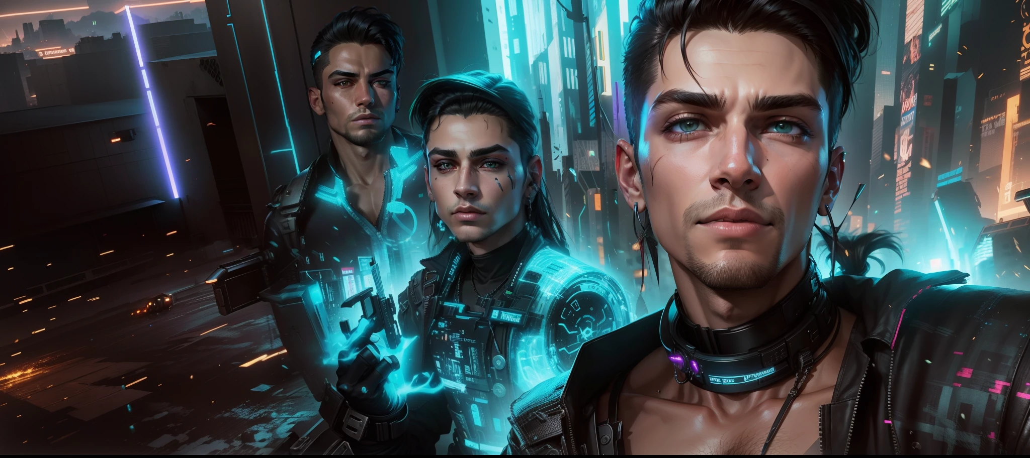 Change background cyberpunk handsome boy, realistic face, 8k ultra realistic warriors