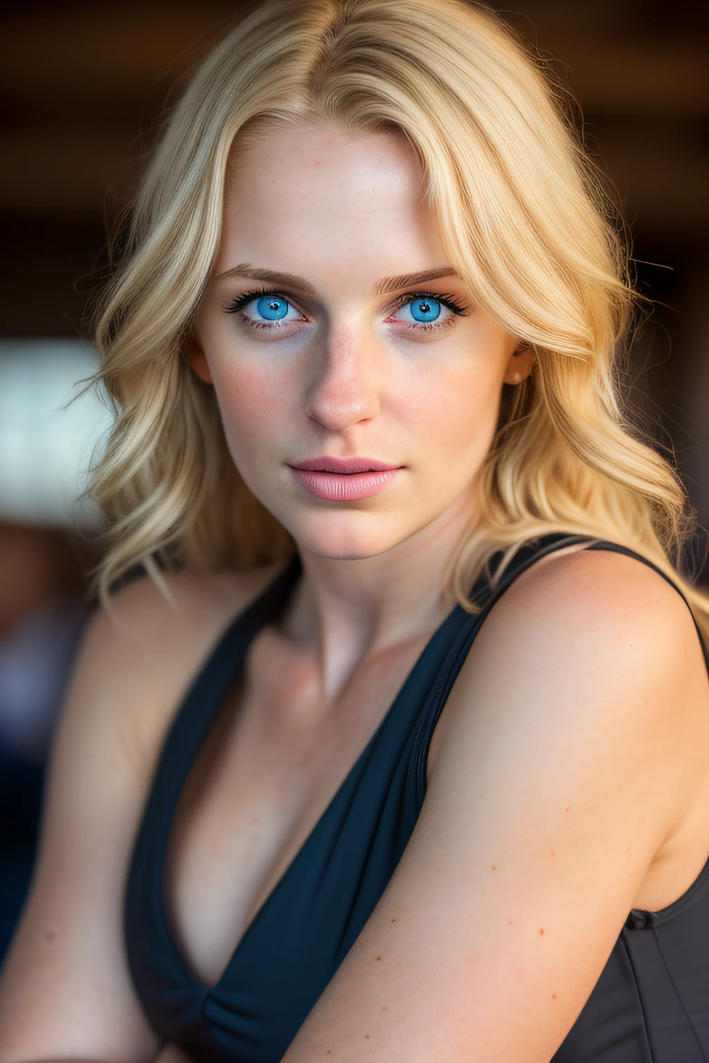 realistic photo, a realistic photo of 23 yo girl wearing a one piece, blonde hair, conference, (1girl), (extremely detailed CG unity 8k wallpaper), photo of the most beautiful artwork in the world, professional majestic (photography by Steve McCurry), 8k uhd, dslr, soft lighting, high quality, film grain, Fujifilm XT3 sharp focus, f 5.6, High Detail, Sharp focus, dramatic, (looking at viewer:1.2), (detailed pupils:1.3), (natural light),
