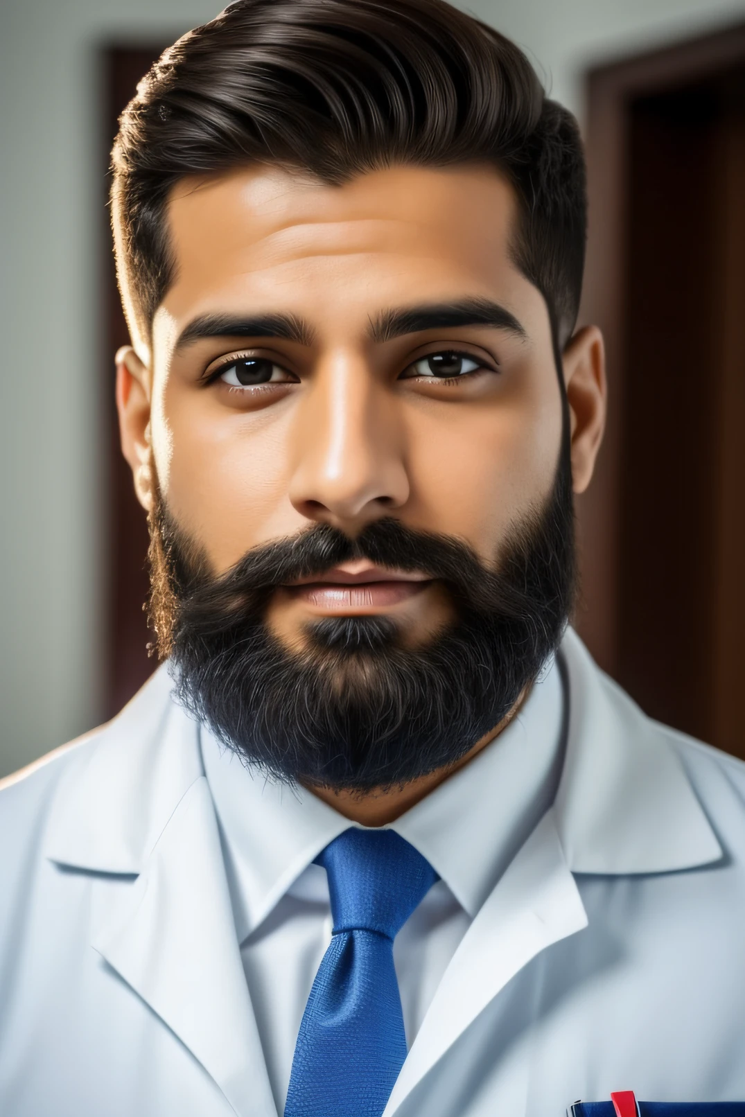 medico alto barba serio lindo jaleco bonito