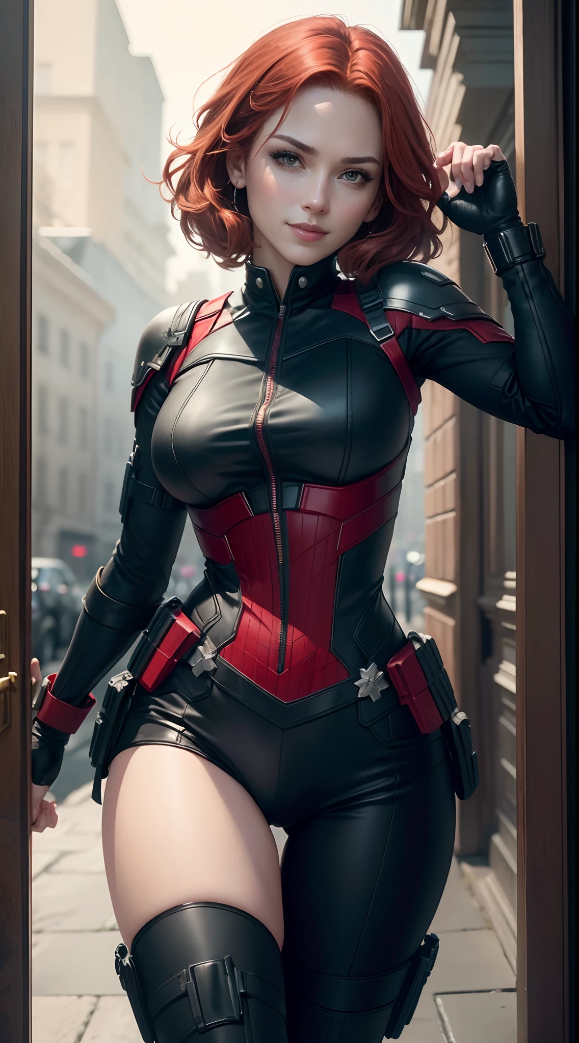girl, comic accurate Black Widdow Natasha Romanov costume, sexi, revealing, combat stance, highly detailed, vibrant appearance, creative behavior, imaginative, sensual, spontaneous, small breasts, sexi, highest quality, skin texture, intricate details, (cinematic lighting), RAW photo, 8k, masterpiece,best quality,ultra-detailed,very detailed illustrations,extremely detailed,intricate details,highres,super complex details,extremely detailed 8k cg wallpaper,