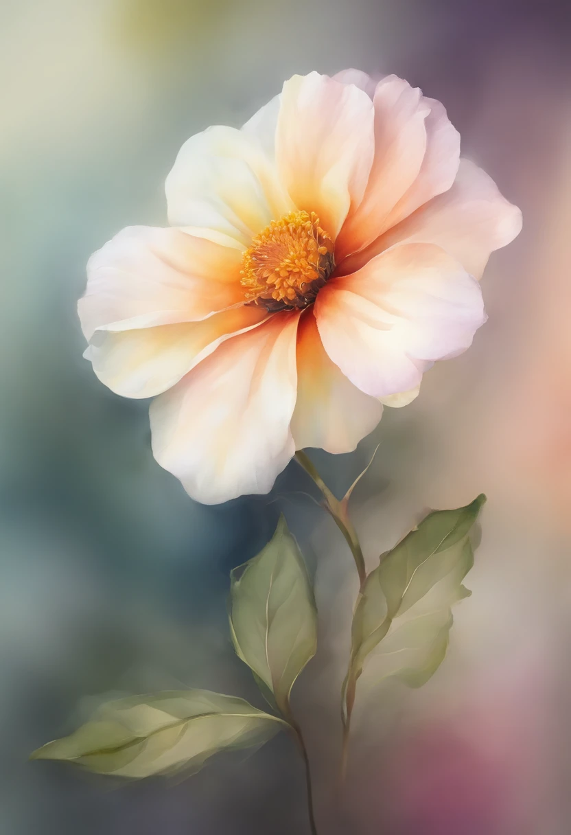 simple flower in the style of watercolor