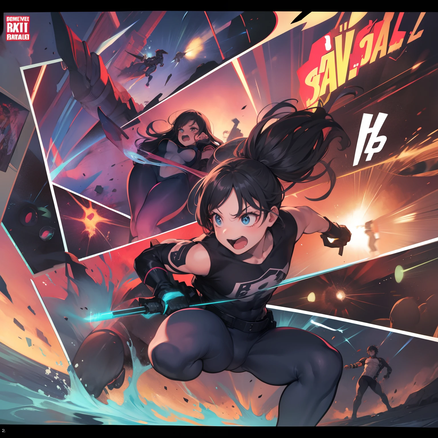 Comic, book,Fight