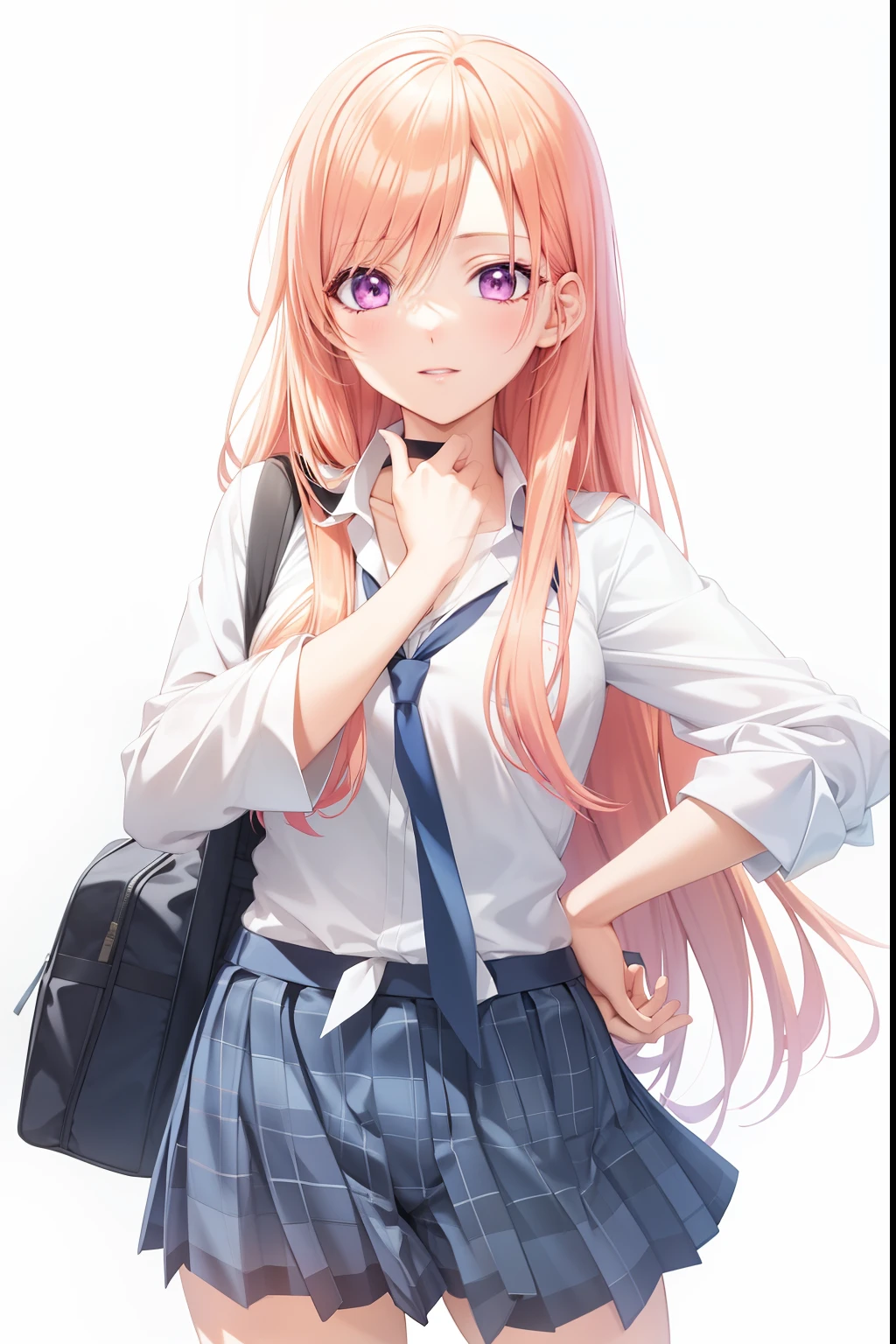 anime girl with pink hair and a school uniform, blonde anime girl with long hair, anime girl with long hair, beautiful anime high school girl, (anime girl), smooth anime cg art, anime visual of a cute girl, young anime girl, render of april, pretty anime girl, anime best girl, cute anime girl, portrait anime girl, anime moe artstyle