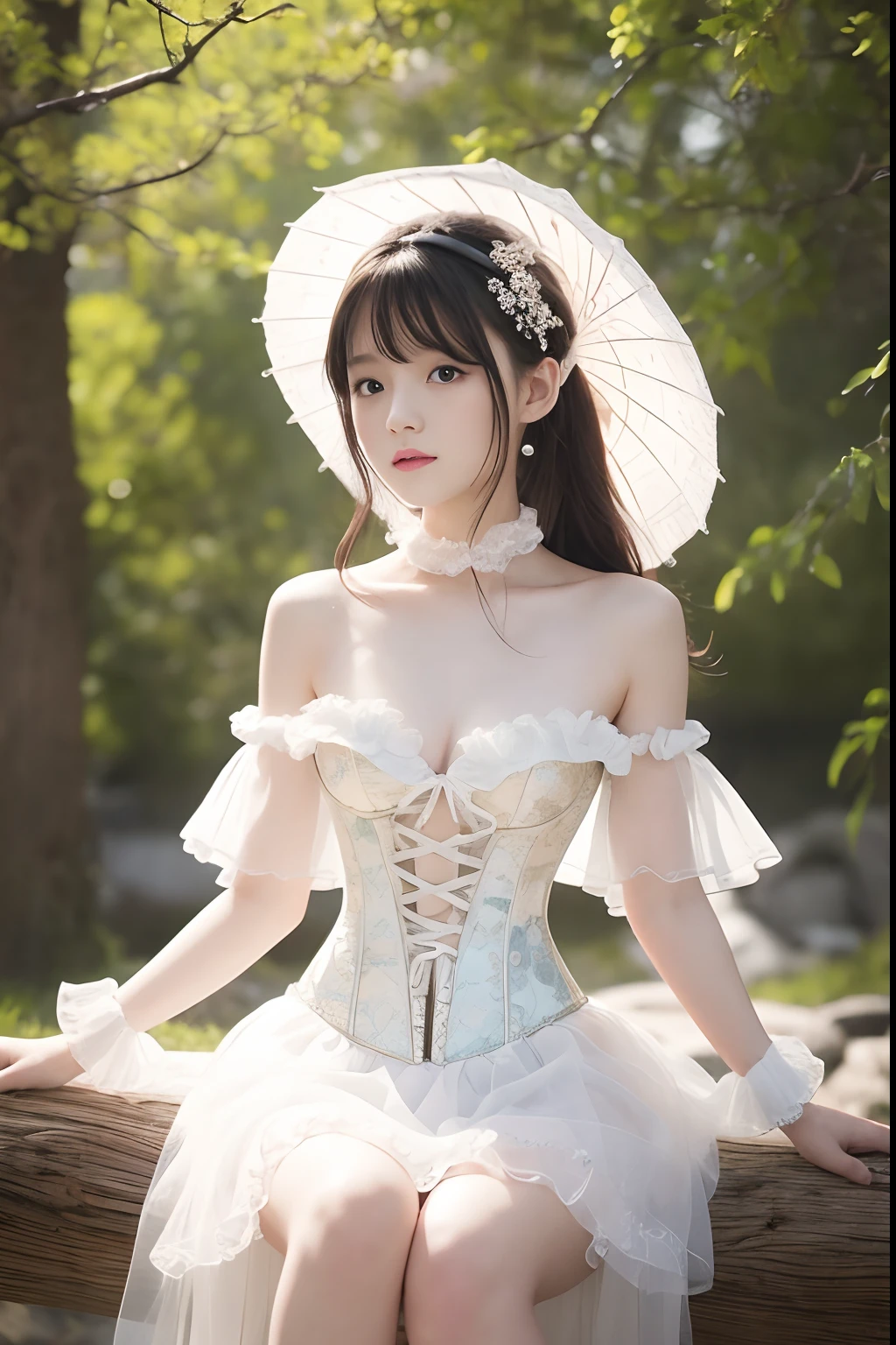 8K.Top image quality、６age、Cute female idol in Japan、,frilly outfit, Lori, light milky white porcelain skin, pale snow-white skin, sha xi, 2263539546], elegant corset, fairycore, shikamimi,  in dress, ethereal and dreamy, dreamy and ethereal, lovely languid princess