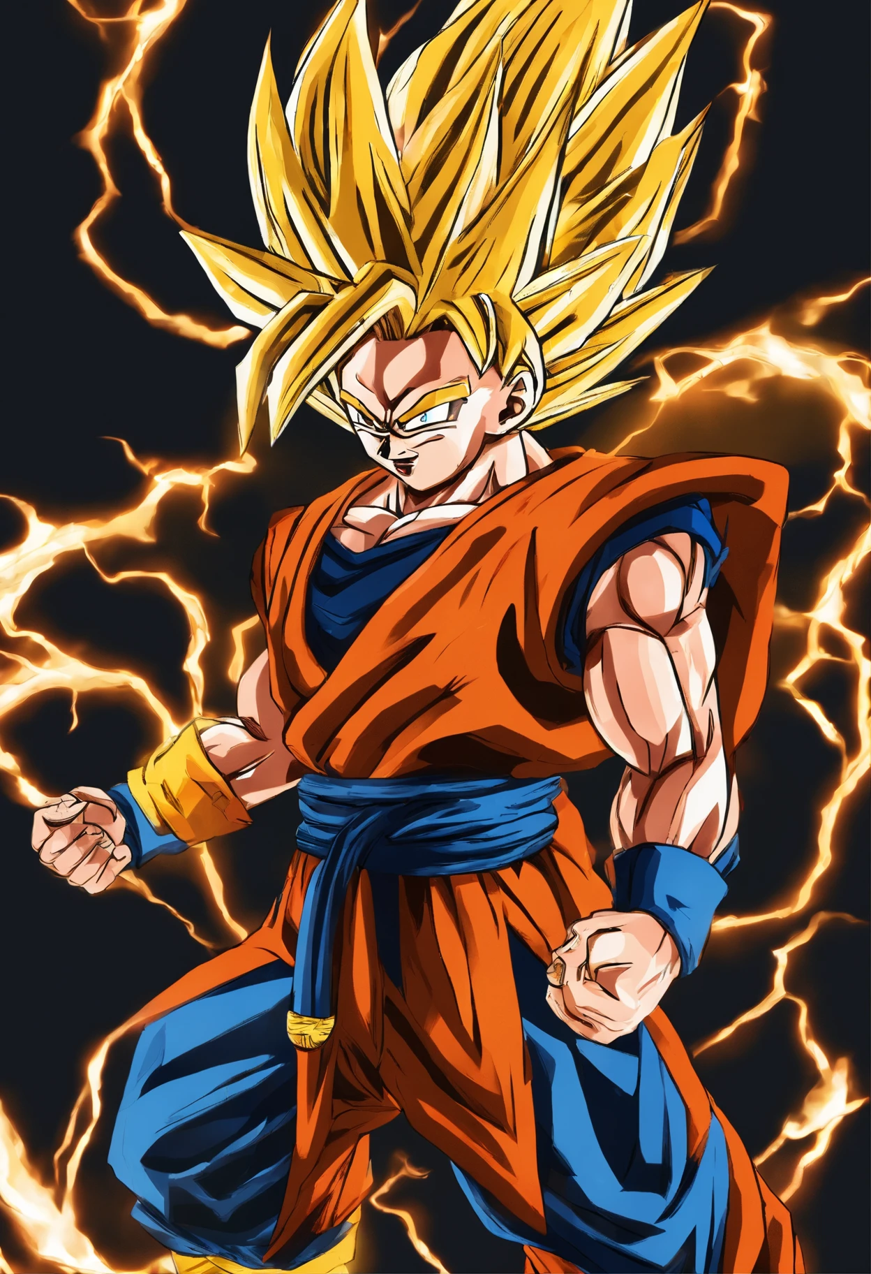 Vegetto Super Saiyan Transformation Arms Crossed ::n_desenho de estilo, Low-quality imperfection, boneca, jogo, anime