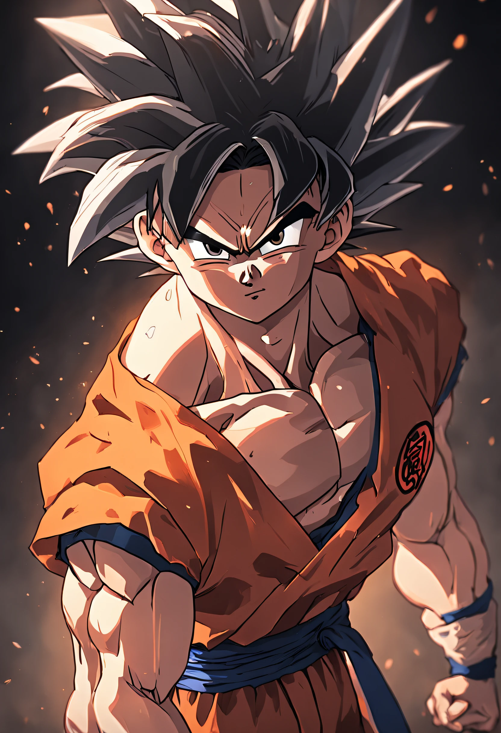 Dragon Ball Goku，Great ape，full bodyesbian，of a real，Facial features are carefully depicted，Realistic skin texture，Dark style，depth of fields，high light，Real light，Ray traching，oc rendered，Hyper-realistic，best qualtiy，8K，Works of masters，super-fine，Detailed pubic hair，Correct anatomy，sharp focus on eyes，Bokeh，Facial features are carefully depicted