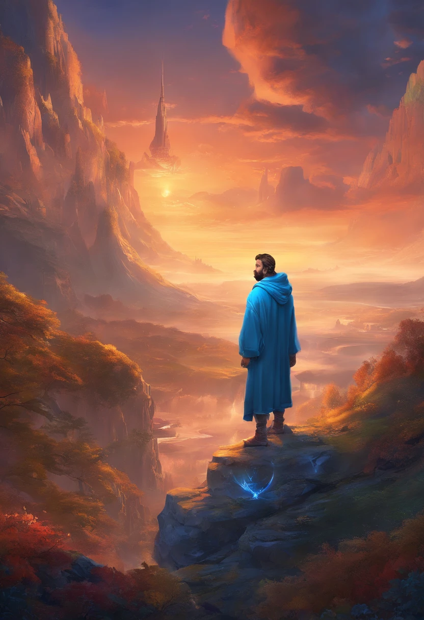 standing with 30 years old man in a blue hoodie, fancy, freelancer, smiling, standing full-frontal, Full-length, Body and head directly in the photo, DSRL, facing the viewer of the photo, Eyes fixed on the lens, The shoulders and head appear in the photo, The man in the center in the photo,