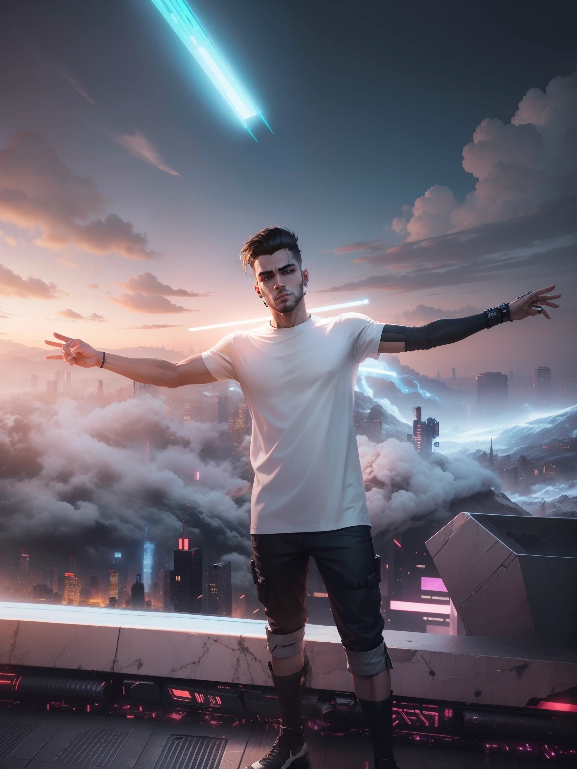 Change background cyberpunk handsome boy, realistic face, 8k,ultra relestic,