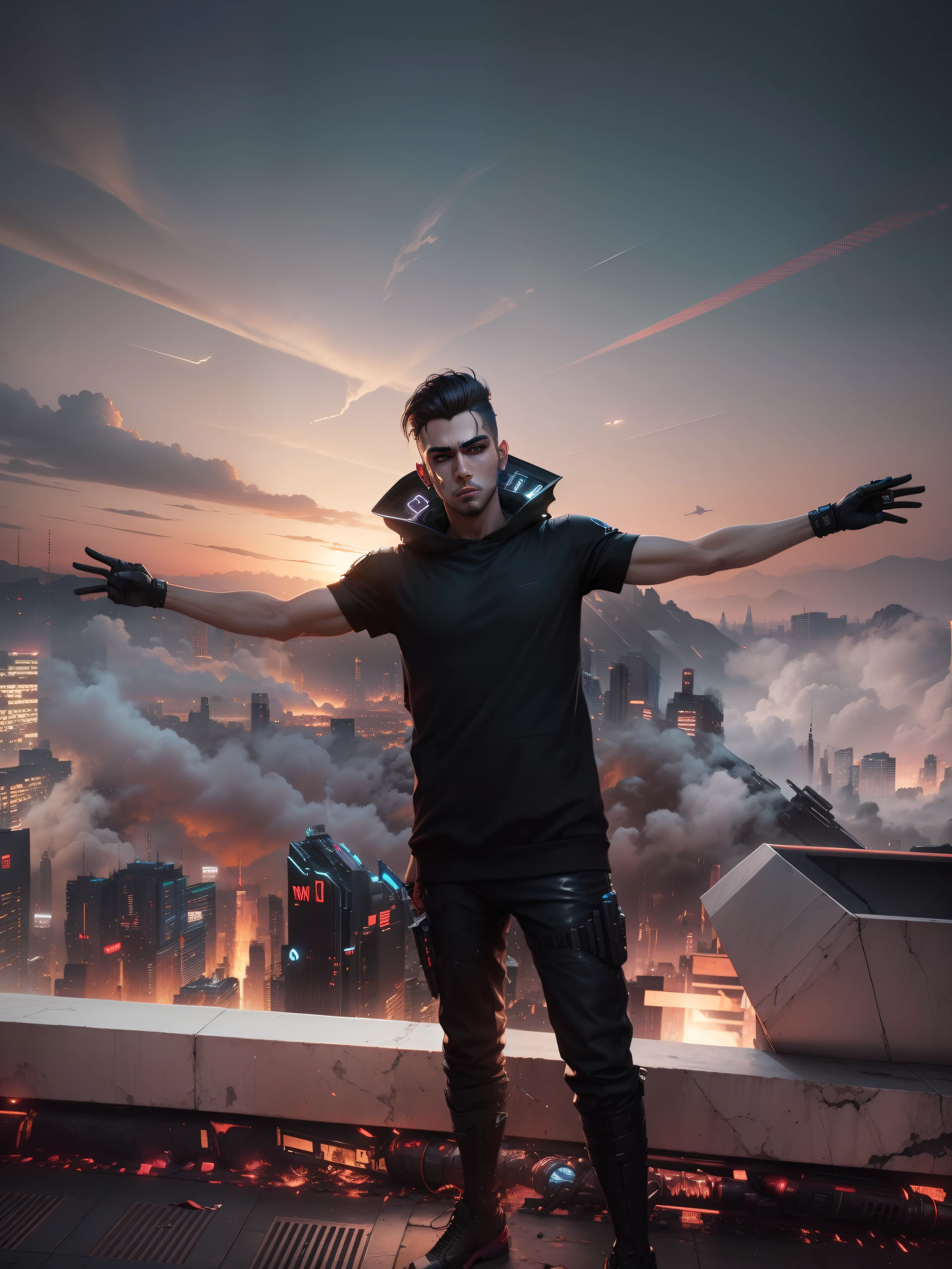 Change background cyberpunk handsome boy, realistic face, 8k,ultra relestic,