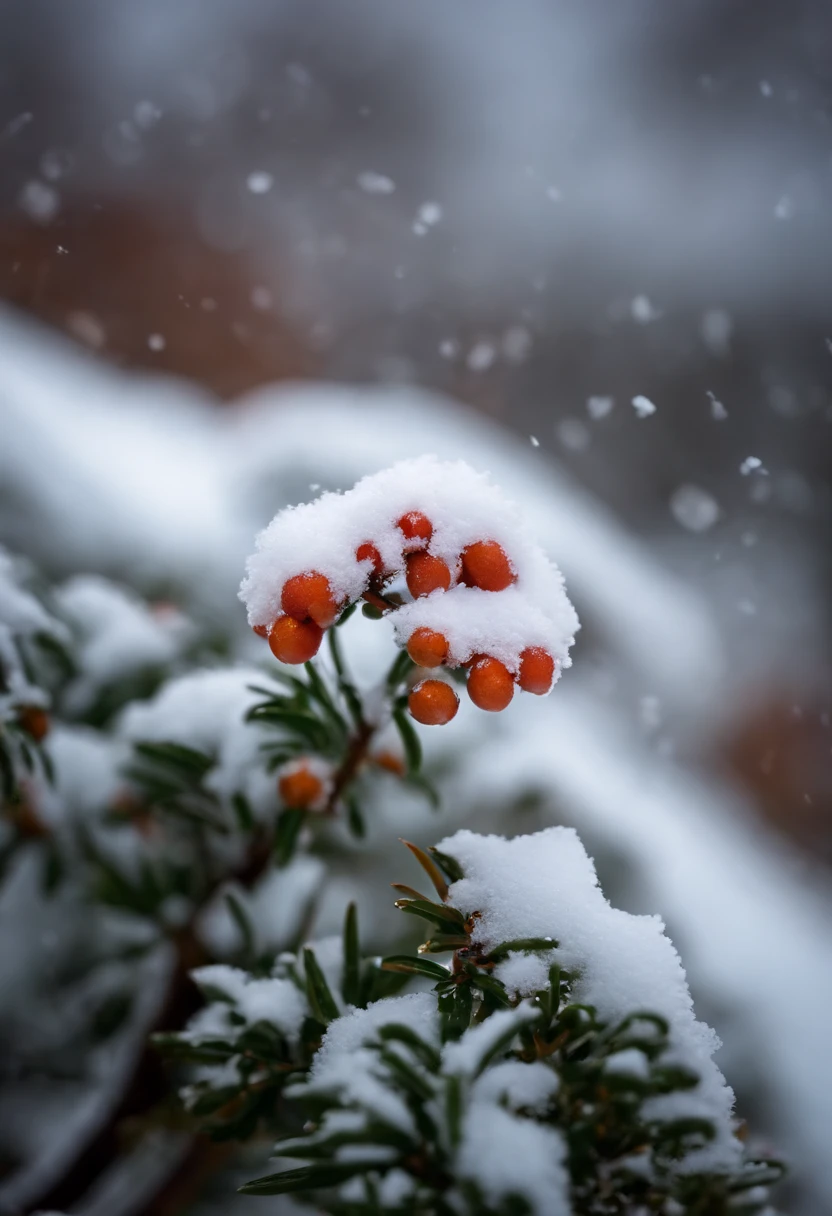 Snow closeup, Macro Close Shot