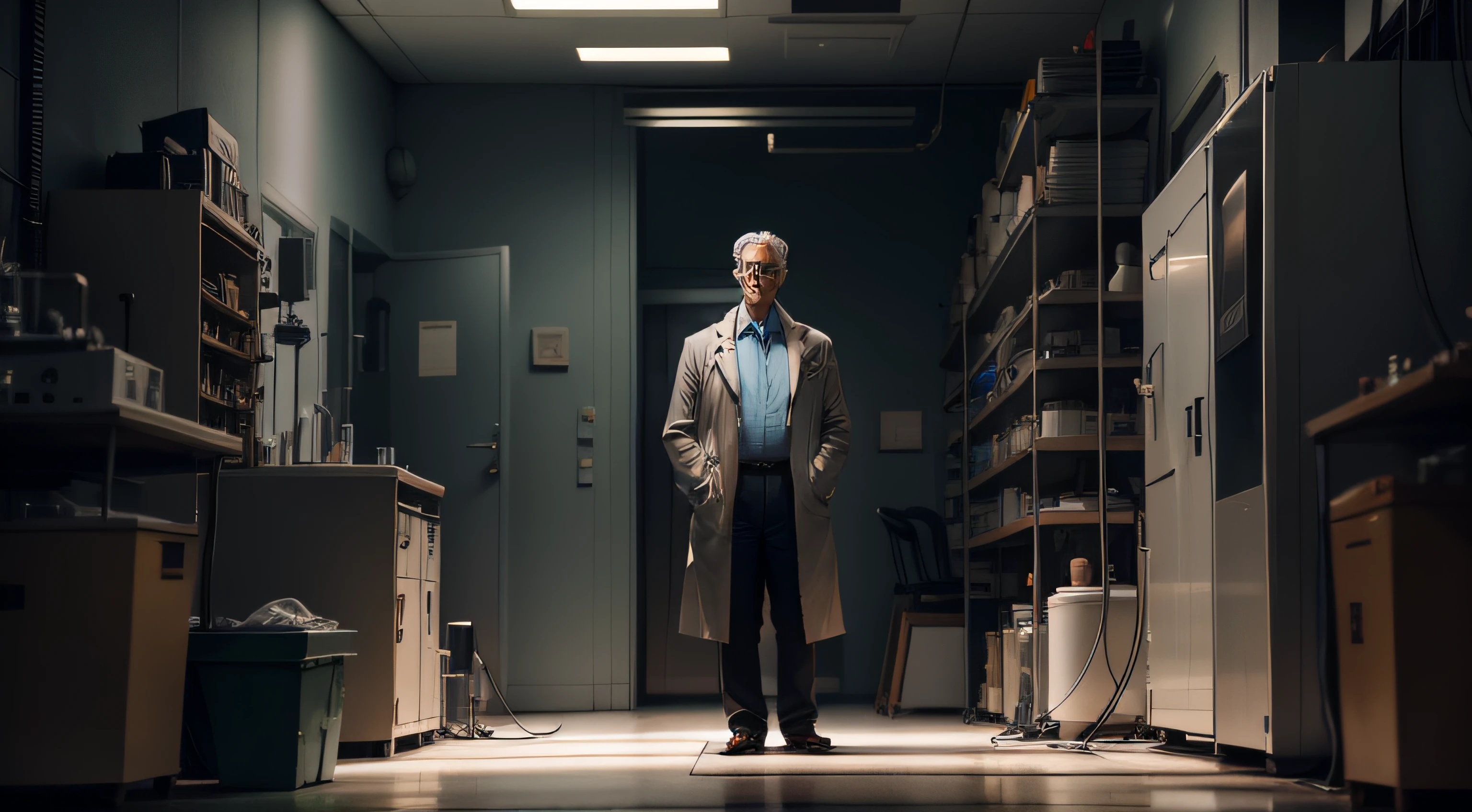 Dr. Bennett, a brilliant physicist, stood alone outside his laboratory, deep in thought. His mind was consumed by a ground-breaking experiment he had been working on for years