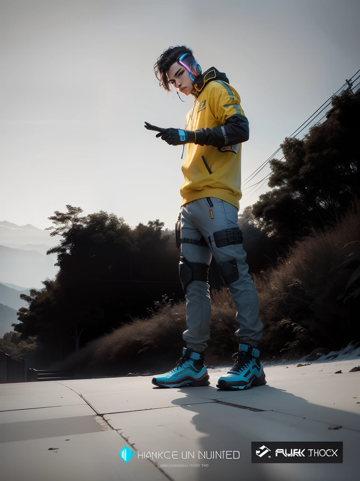 Change background cyber punk handsome boy realistic face 8k ultra