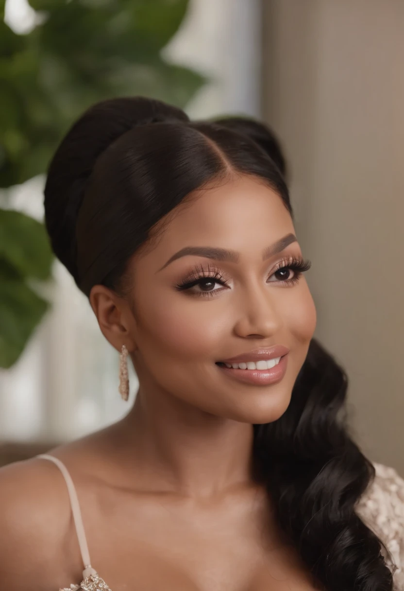 nicki minaj sonriendo fondo casa de lujo